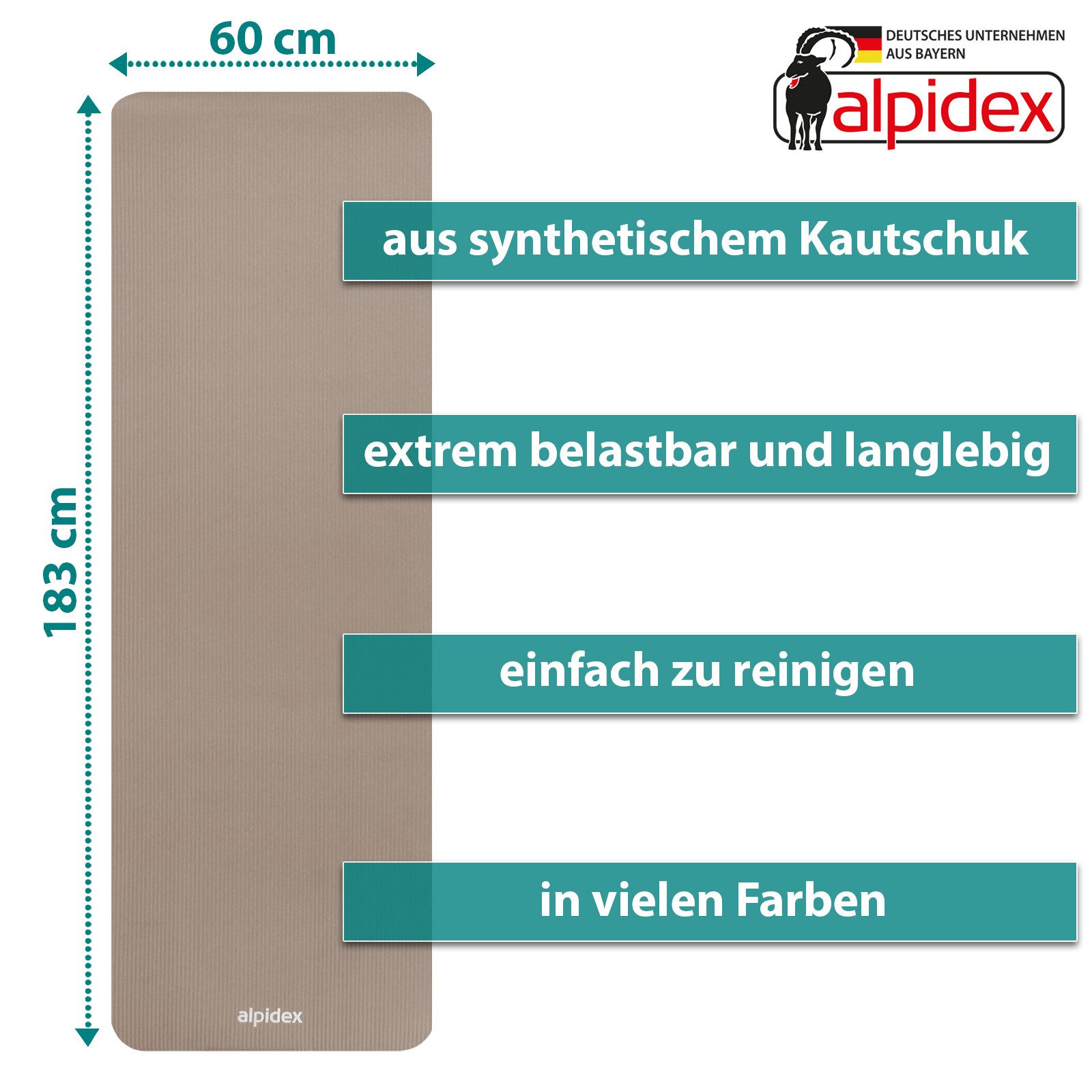ALPIDEX Yogamatte ALPIDEX Yogamatte 183 x 60 x 0.8 cm – Bild 4 von 5