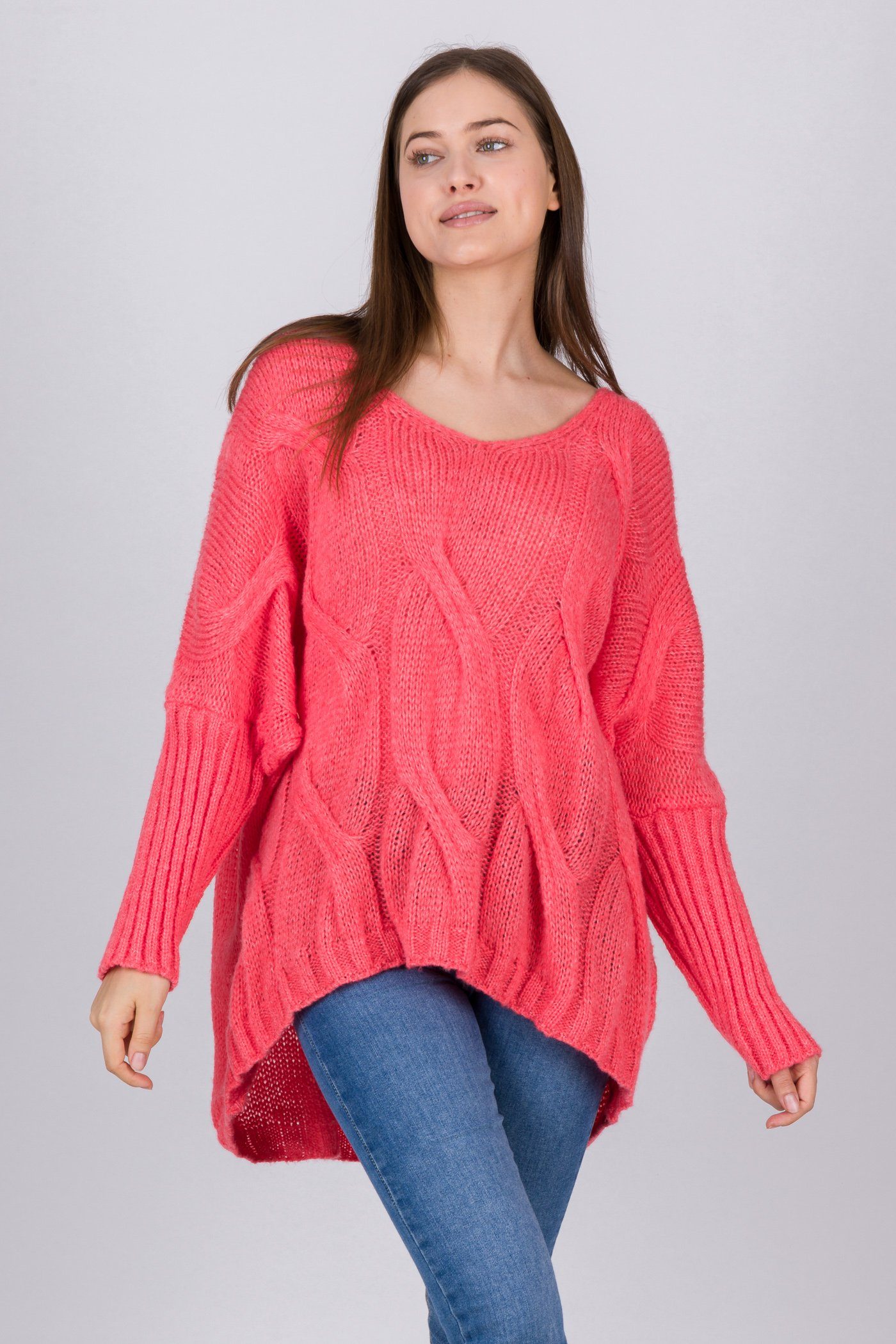 PEKIVESSA Strickpullover »Oversize Pullover Damen XXL Pulli« (1-tlg) tiefer  V-Ausschnitt online kaufen | OTTO