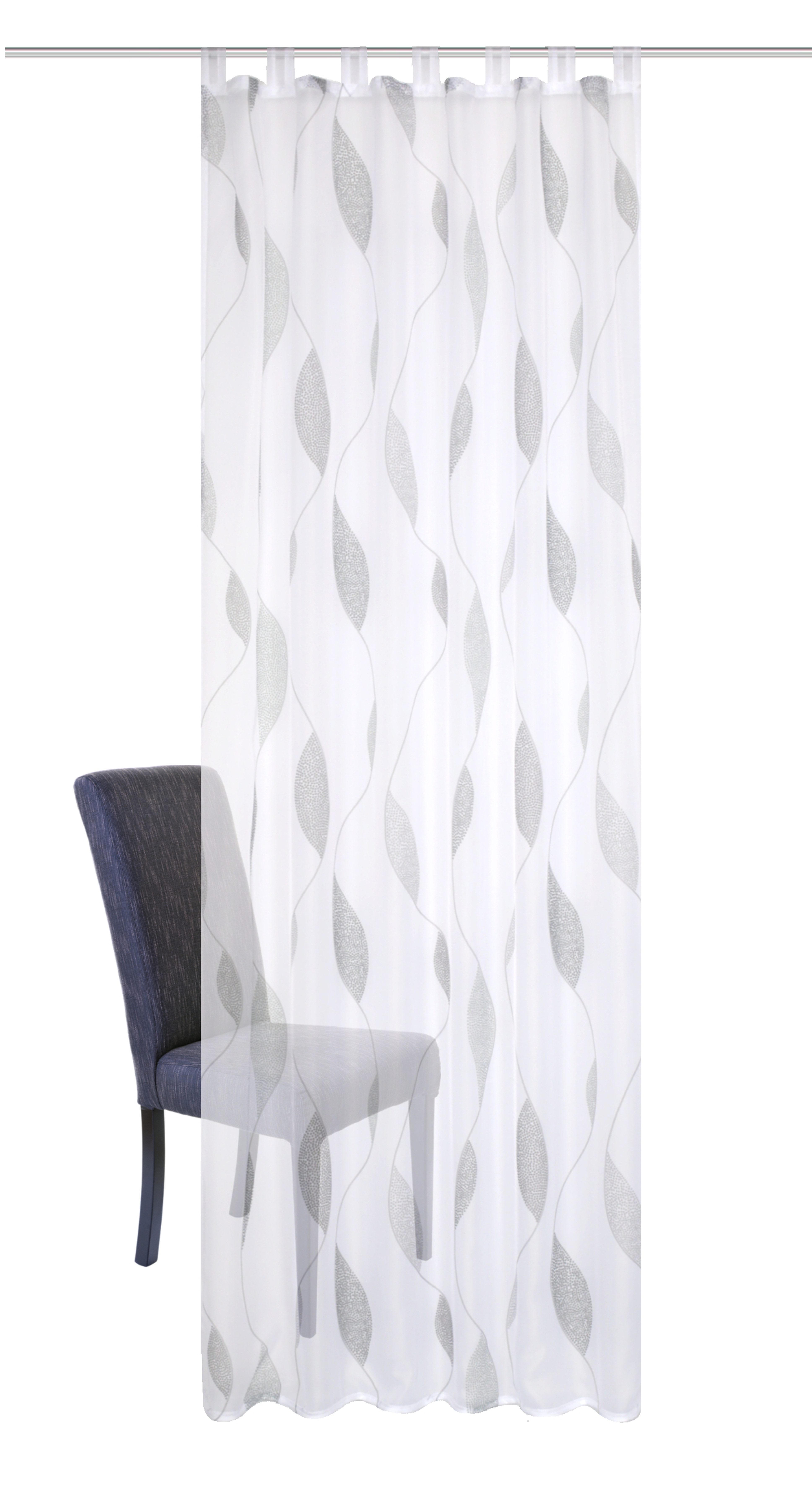 HOME WOHNIDEEN Gardine PAOLO (1 St), Schlaufen, halbtransparent, Voile, halbtransparent – Bild 4 von 5