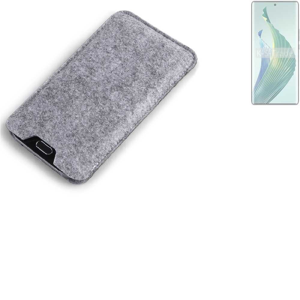 K-S-Trade Handyhülle für Honor Magic5 Lite 5G, Filz Handyhülle Schutzhülle Filztasche Filz Tasche Case Sleeve