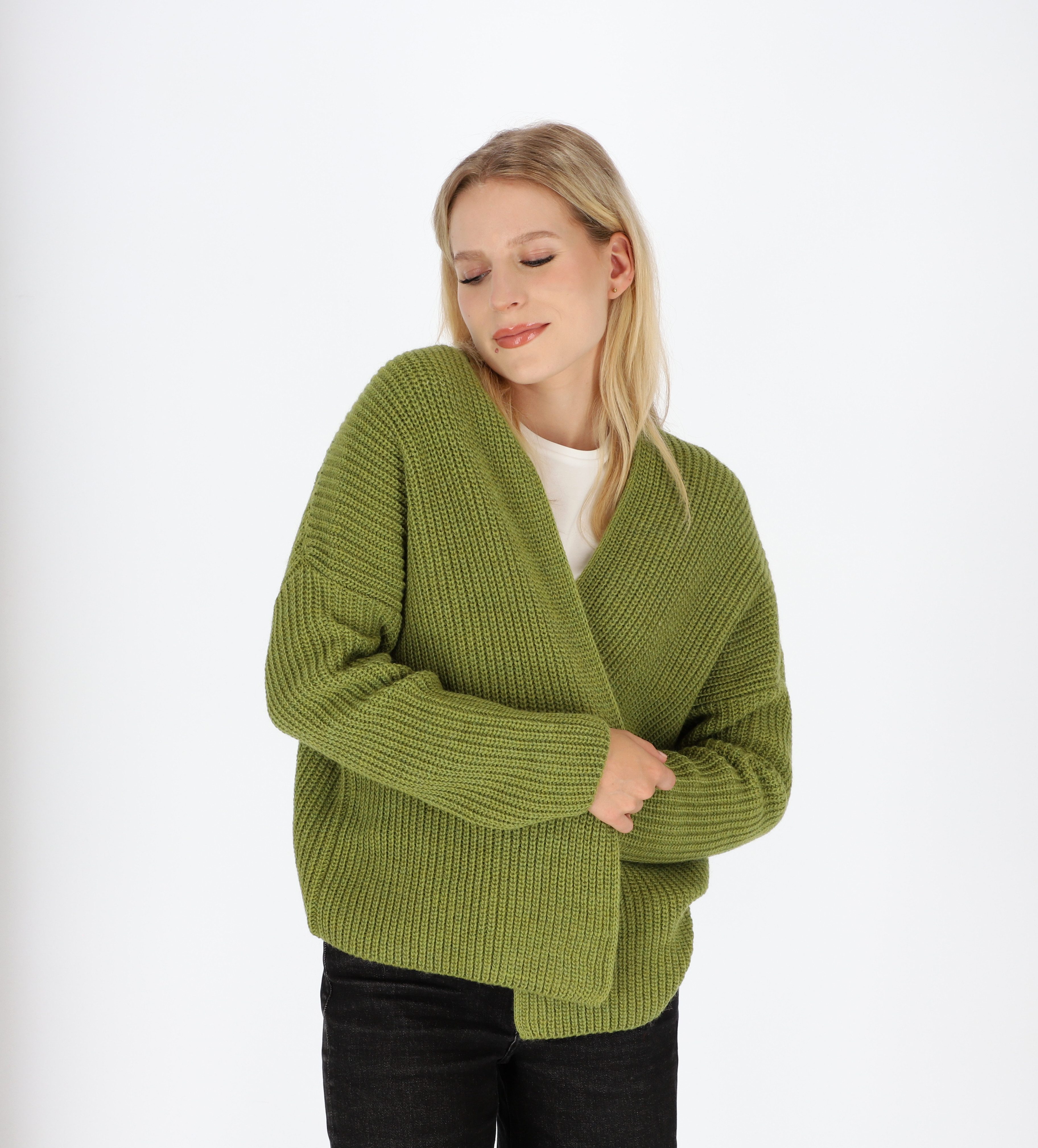 halsüberkopf Accessoires Strickjacke vorne offen aus günstig online kaufen