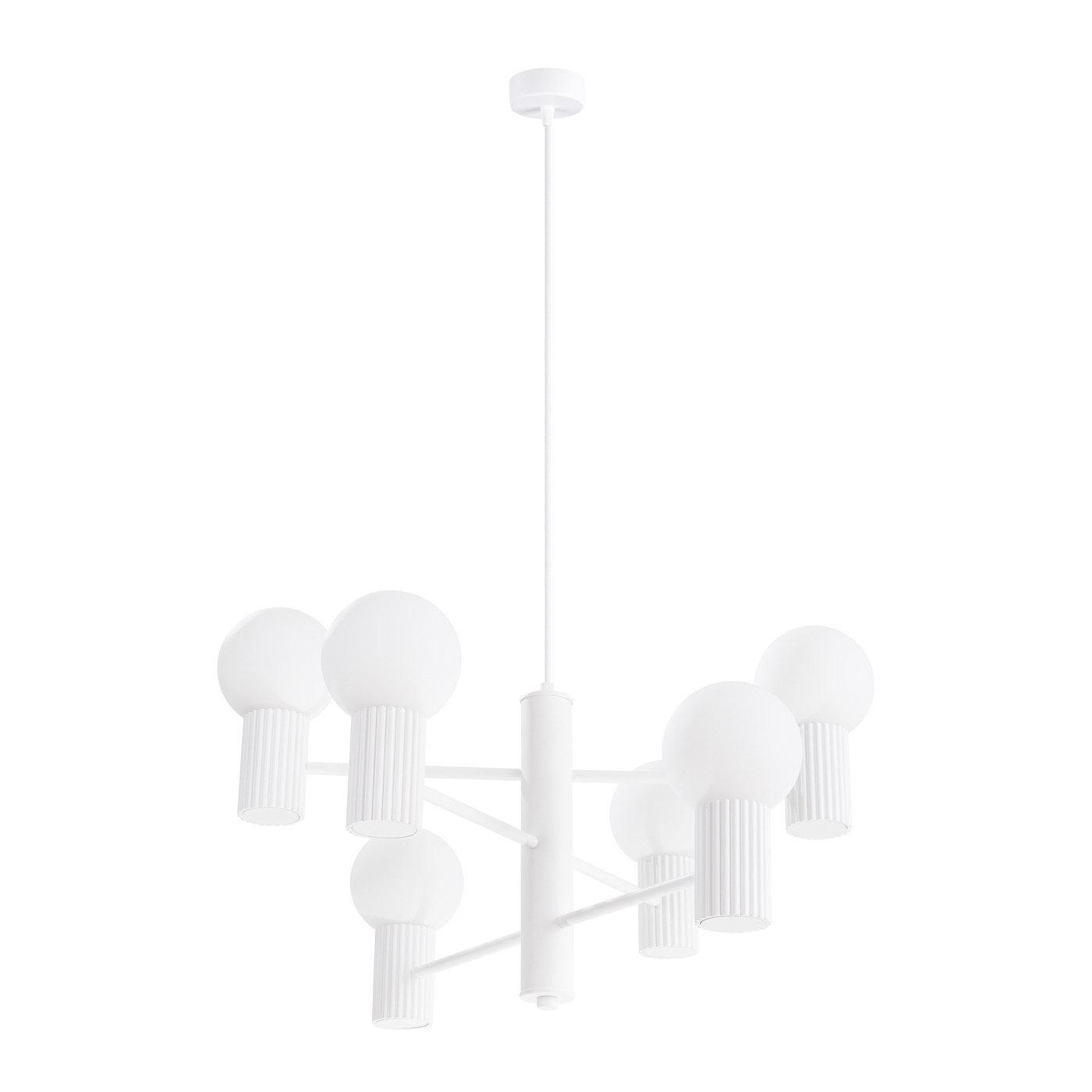 SOLLUX lighting Kronleuchter Kronleuchter Halo 6 Weiß, Nicht enthalten