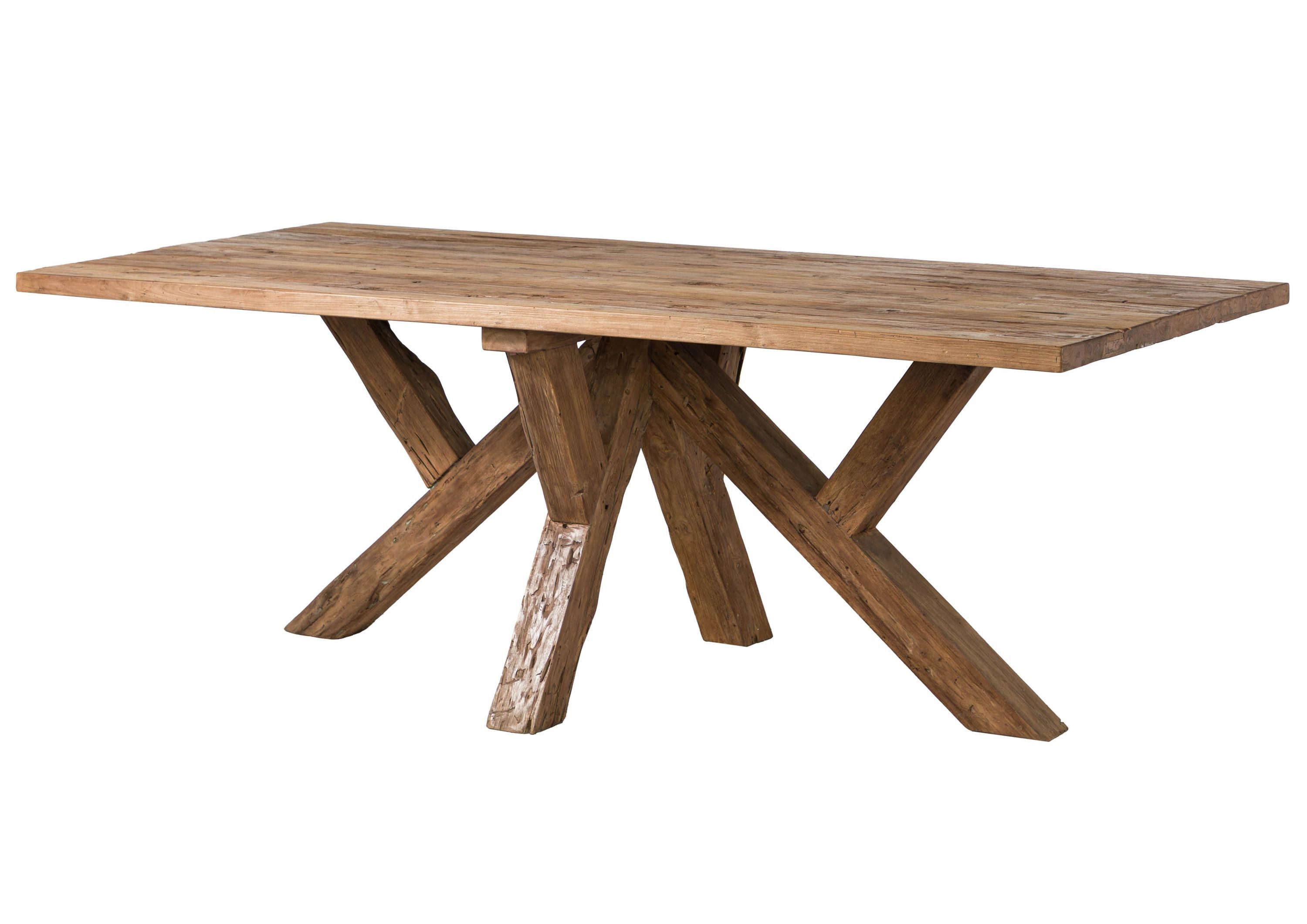 Massivmoebel24 Esstisch BASSANOTeakMassivholznatur (Massivholz kg BASSANO #170), Teak 220x100x78 cm (BxTxH) natur