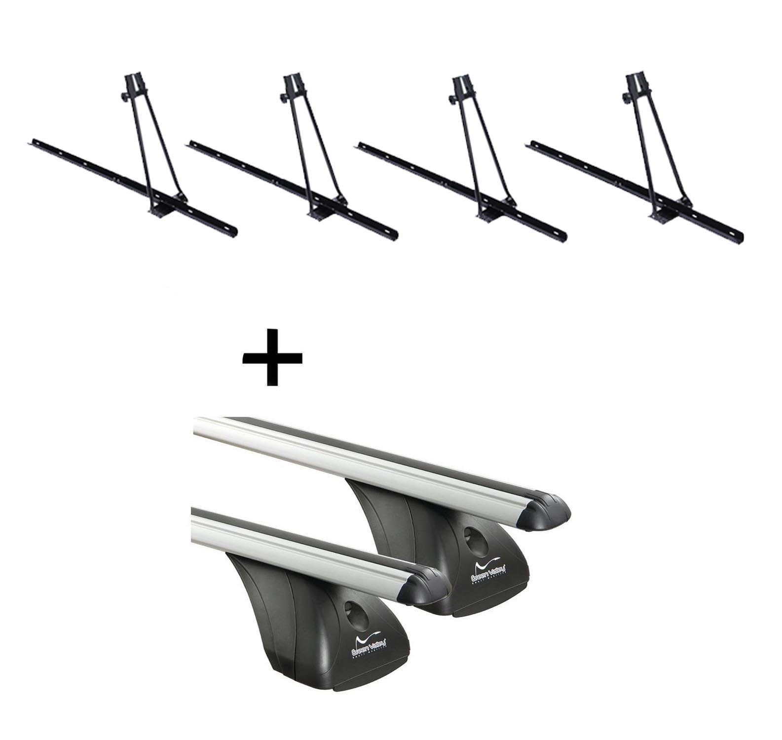 Fahrradhalter, 4x Fahrradträger ORION + Dachträger Original kompatibel mit Dacia Sandero 5 Türer ab 2008