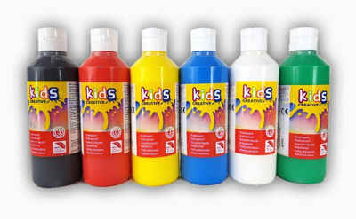 Spectrum Malpalette »Kids Plakatfarbe, Kindermalfarbe Set 6 x 250 ml Premium Schulmalfarbe Bastelfarben gebrauchsfertig mit Dosieröffnung«