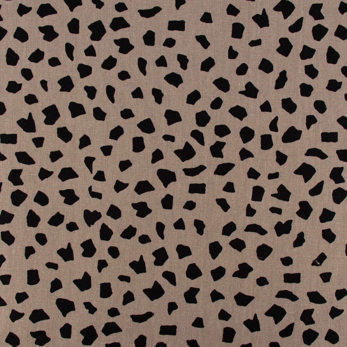 Thumbnail - SCHÖNER LEBEN. Stoff Leinenstoff mit Viskoseanteil Dots abstrakte Punkte taupe 1,35m Breite, allergikergeeignet