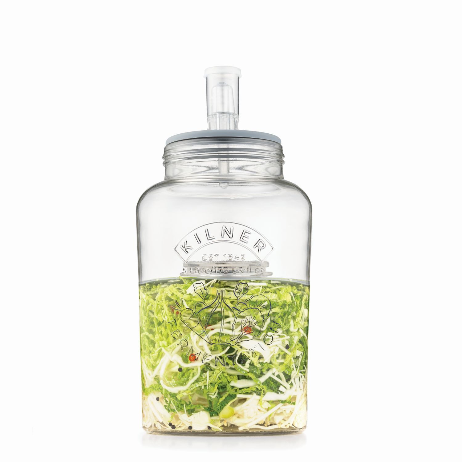 KILNER Fermentationsglas Großes Fermentier-Set 5000 ml, lebensmittelecht, geschmacksneutral, geruchsneutral, (Set)