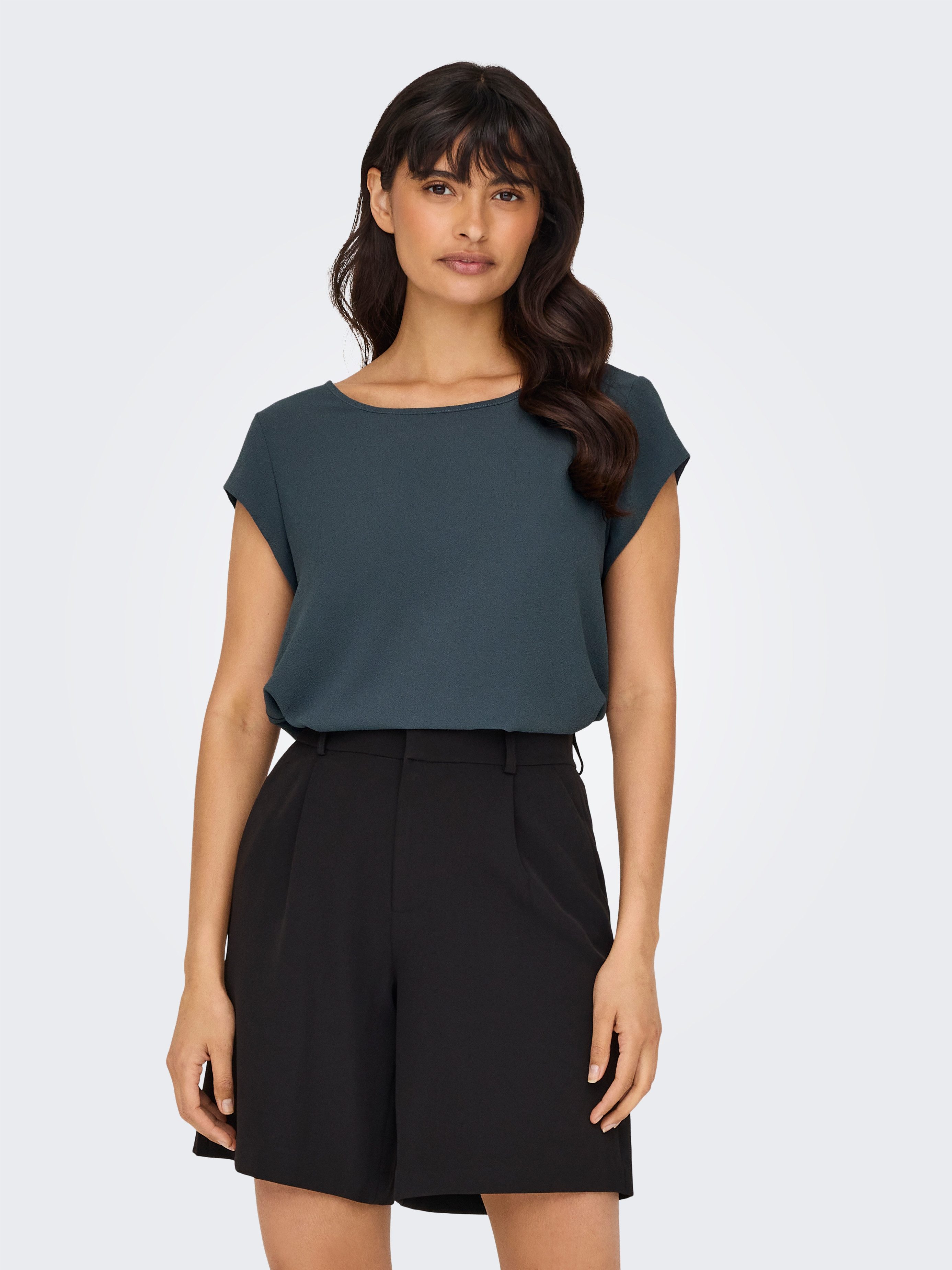 ONLY Kurzarmbluse ONLVIC – feminines Blusenshirt in lockerer Form regular f günstig online kaufen