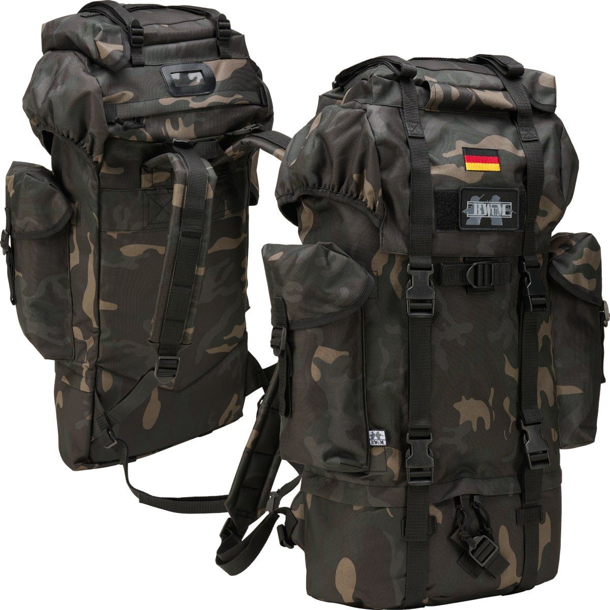 BWuM Daypack BWuM Bundeswehr Kampfrucksack 65L + Patch & Flagge günstig online kaufen