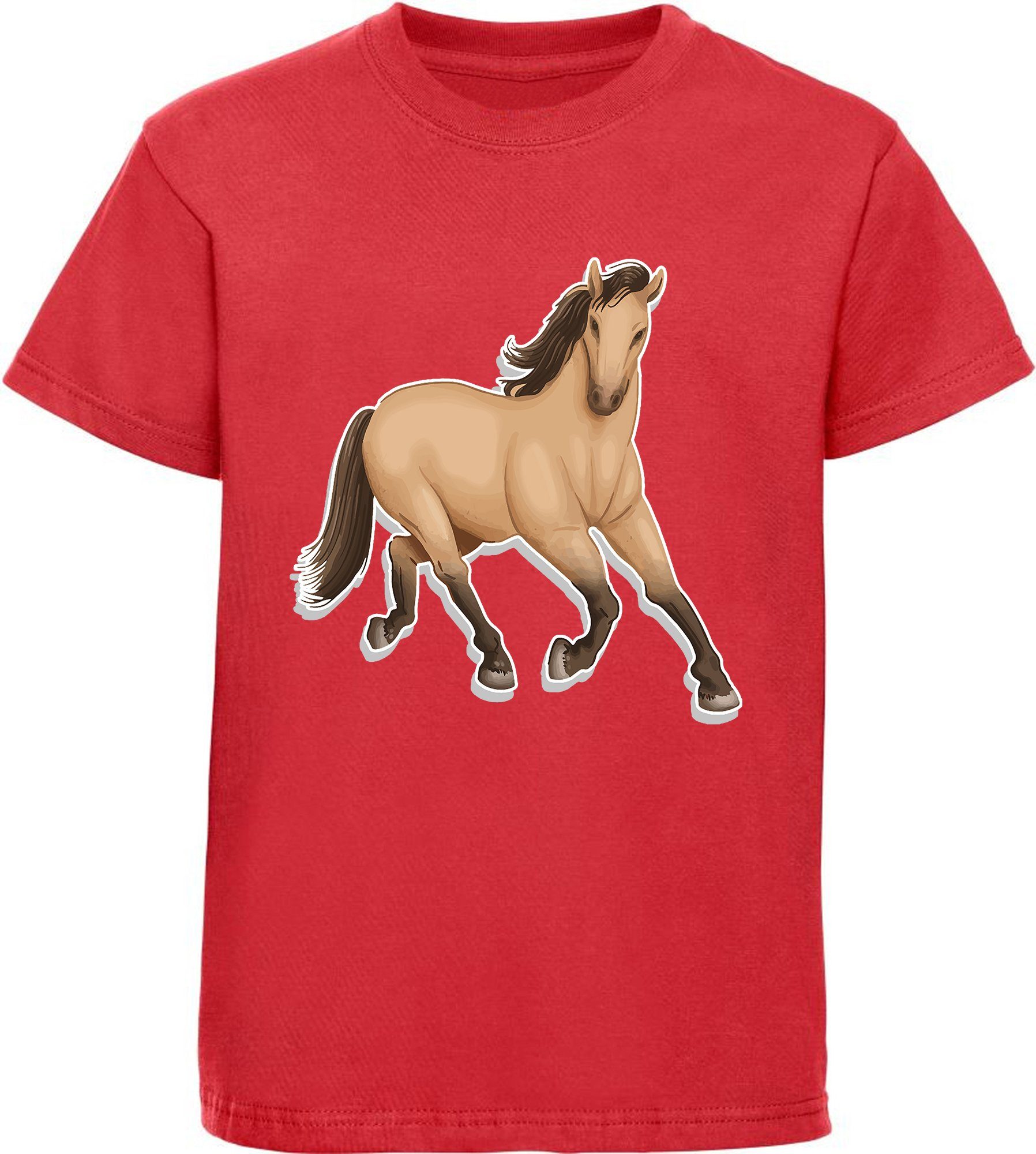 Print-Shirt bedrucktes Kinder Mädchen T-Shirt - Laufendes Pferd