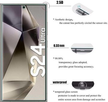 MSM 4in1 Schutzglas für Samsung Galaxy S24 Ultra Panzerfolie Klar, Displayschutzglas