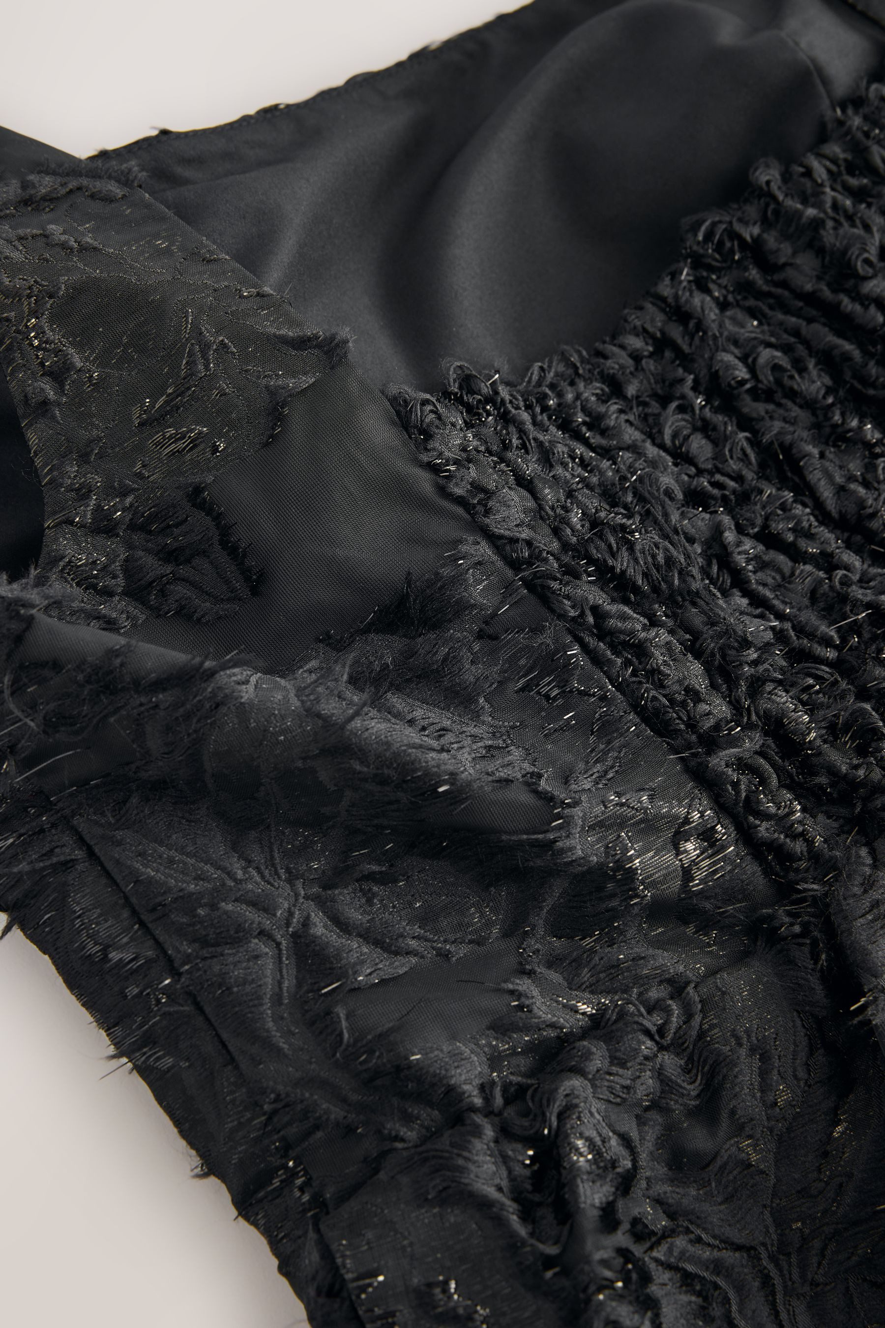 Next Blusentop Bauschiges Jacquard-Oberteil mit Schößchen (1-tlg)