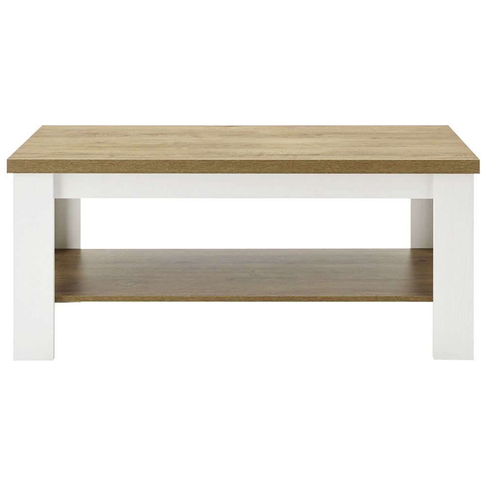 Lomadox Couchtisch PISA-61, Landhaus in Pinie weiß und Eiche hell, B/H/T ca günstig online kaufen