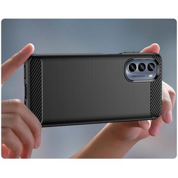 cofi1453 Bumper Carbon Case Hülle für Realme 10 4G flexible Silikon Hülle schwarz