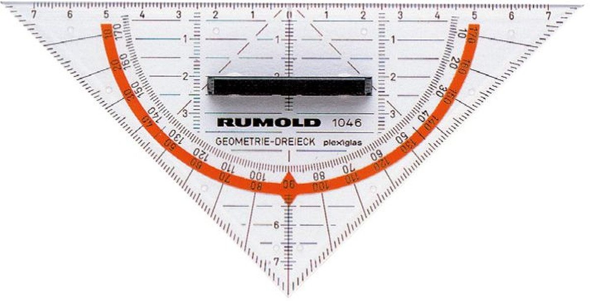 Rumold Geodreieck Geometrie-Dreieck 16cm Acryl mit abnehmbaren Griff