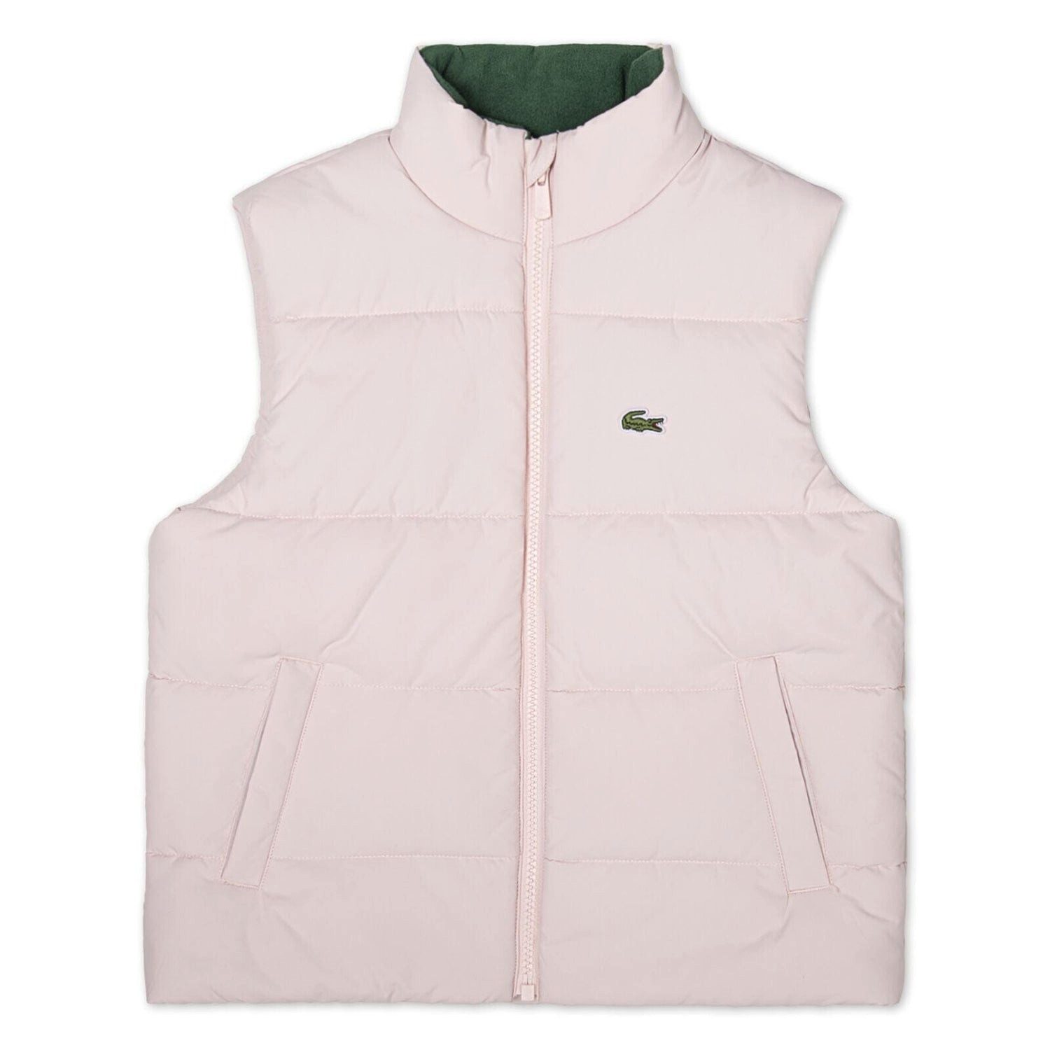 Lacoste Steppweste Lacoste Kids Steppweste Weste rosa mit Fleecefutter aus recyceltem Pol