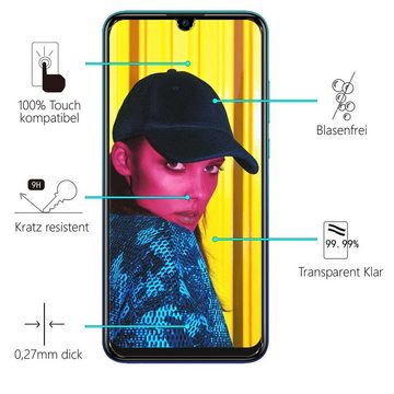 CoolGadget Schutzfolie Panzerfolie für Huawei P Smart 2019, (9H Härtegrad, 2x Schutzglas, 1xReinigungset), Displayfolie Schutzfolie 2 Stück für Huawei P Smart 2019 Glas Folie