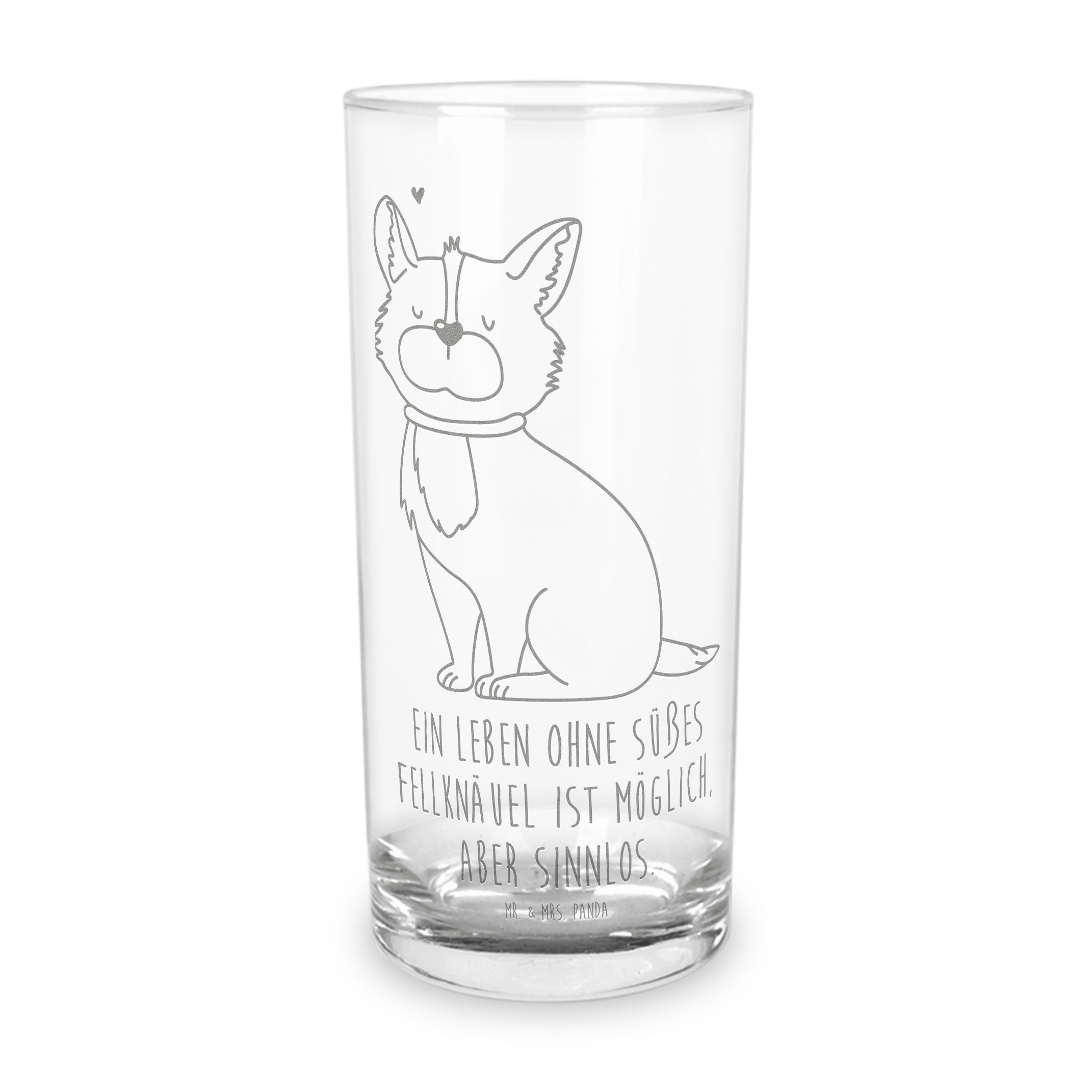 Mr. & Mrs. Panda Glas 200 ml Hund Glück Transparent Geschenk