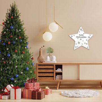 Namofactur LED Dekolicht Holz Lampe Stern 'Frohe Weihnachten' Weihnachtsdeko, Dekoleuchte, Ohne Zugschalter/Stern, LED fest integriert, Warmweiß