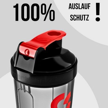 GYMSHAKER Protein Shaker Premium 800 ml Trinkflasche, Premium Shaker mit Messmarkierungen, Mischsieb