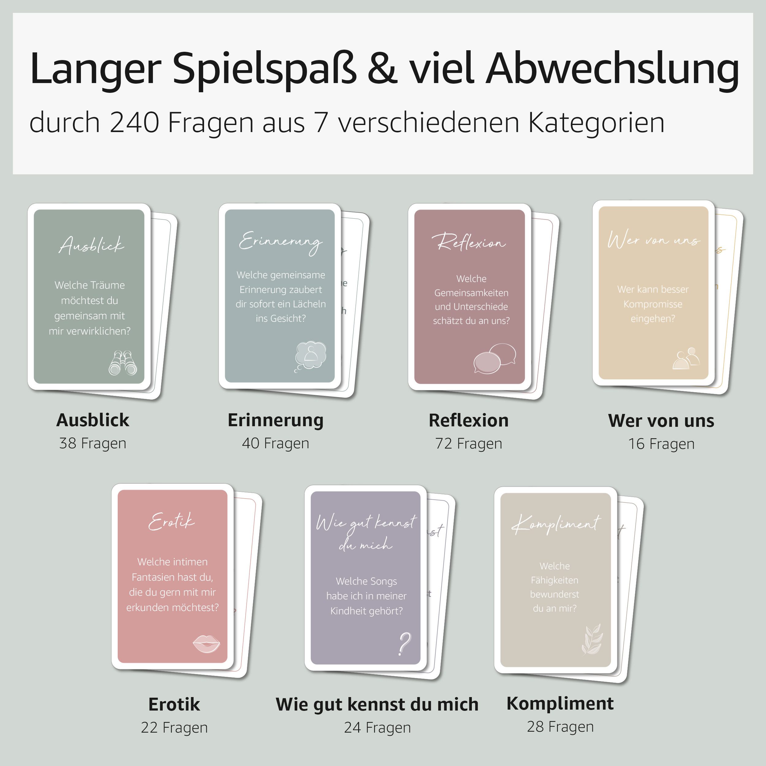 Hyggelig Home Spiel Quality Time - Das Spiel für Paare mit 240 Fragen - mehr Zeit zu Zweit, Kartenspiel, Made in Europe, FSC schützt den Wald weltweit
