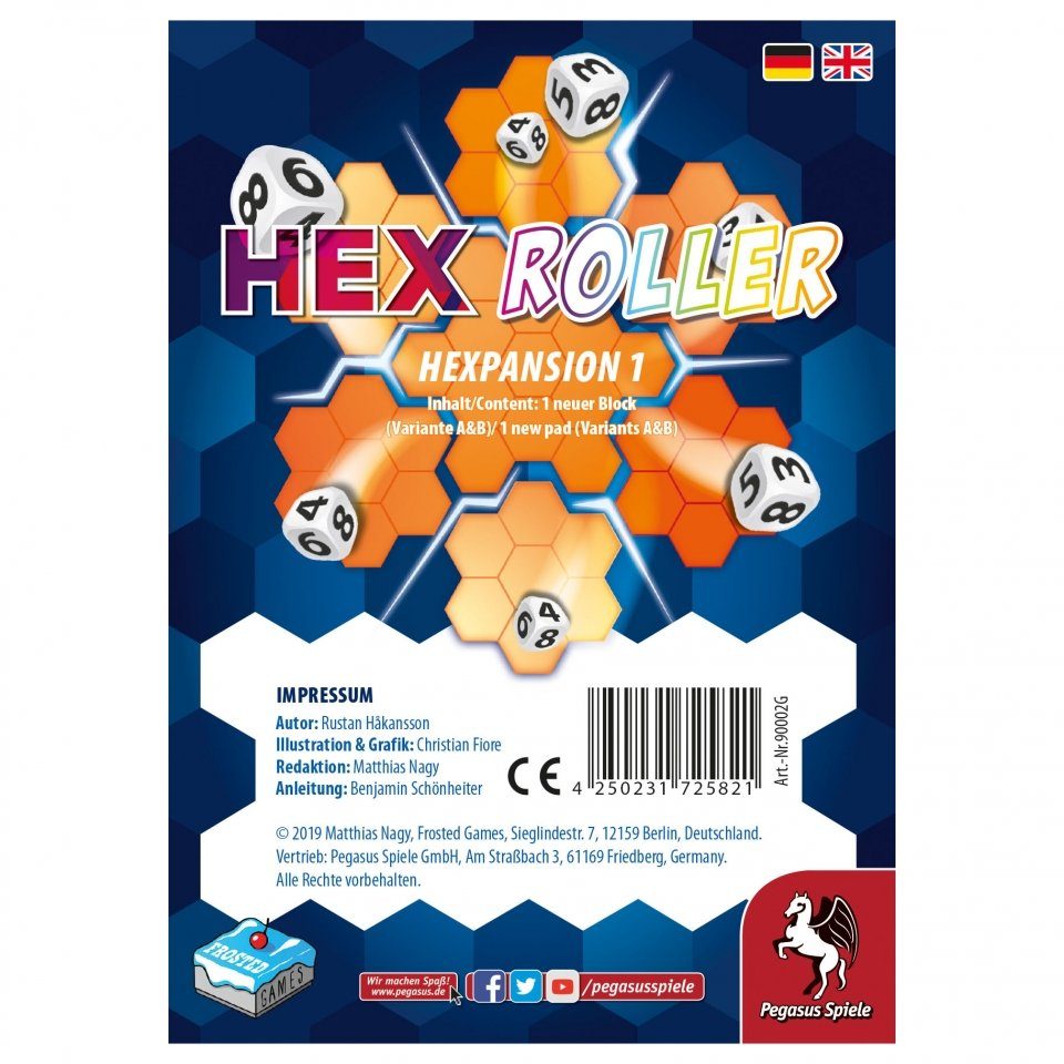 Pegasus Spiele Spiel, HexRoller - Hexpansion 1 (Erweiterung) (Frosted Games)