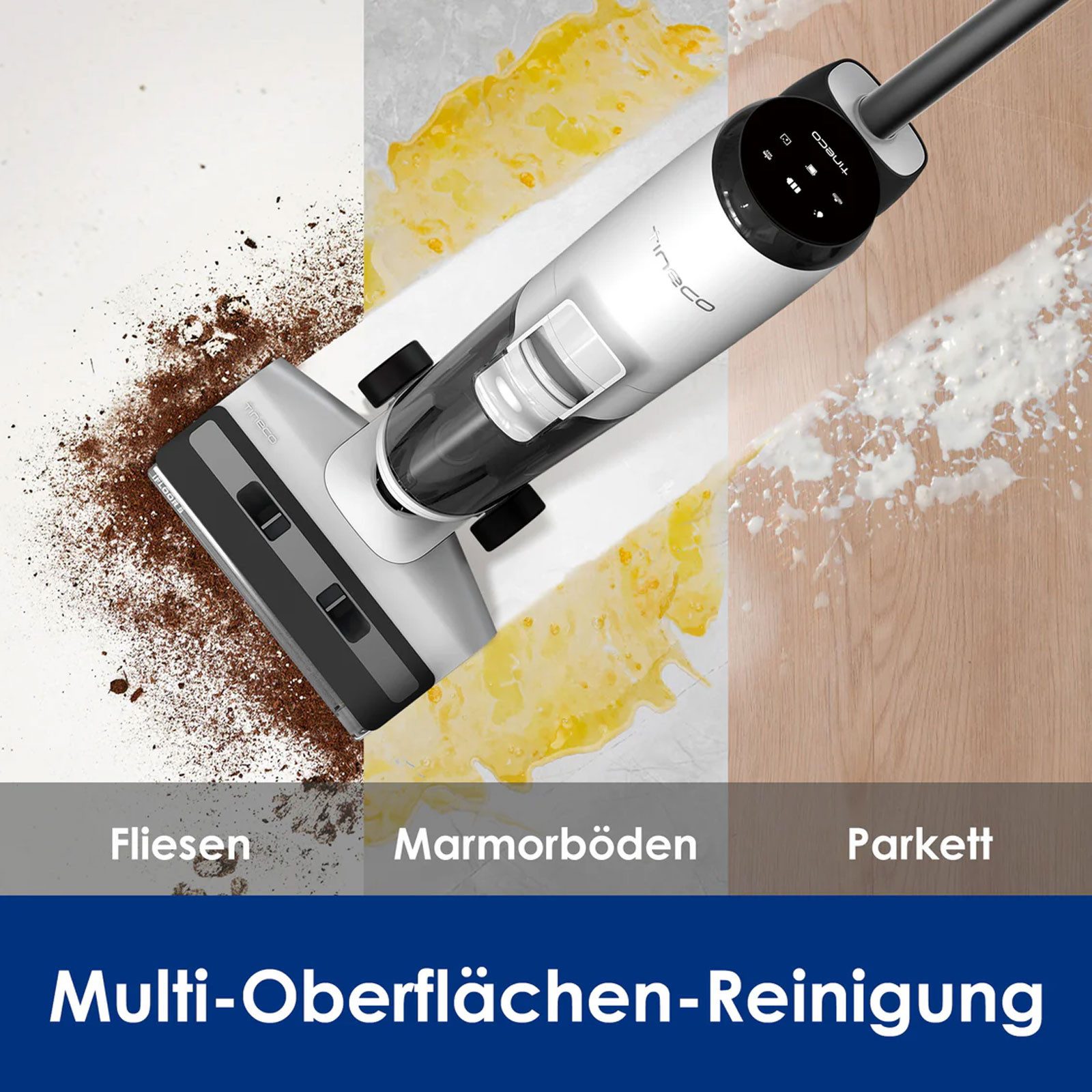 Tineco Stielstaubsauger iFLOOR 5, Doppeltes Tanksystem mit vergrößerten Wassertanks