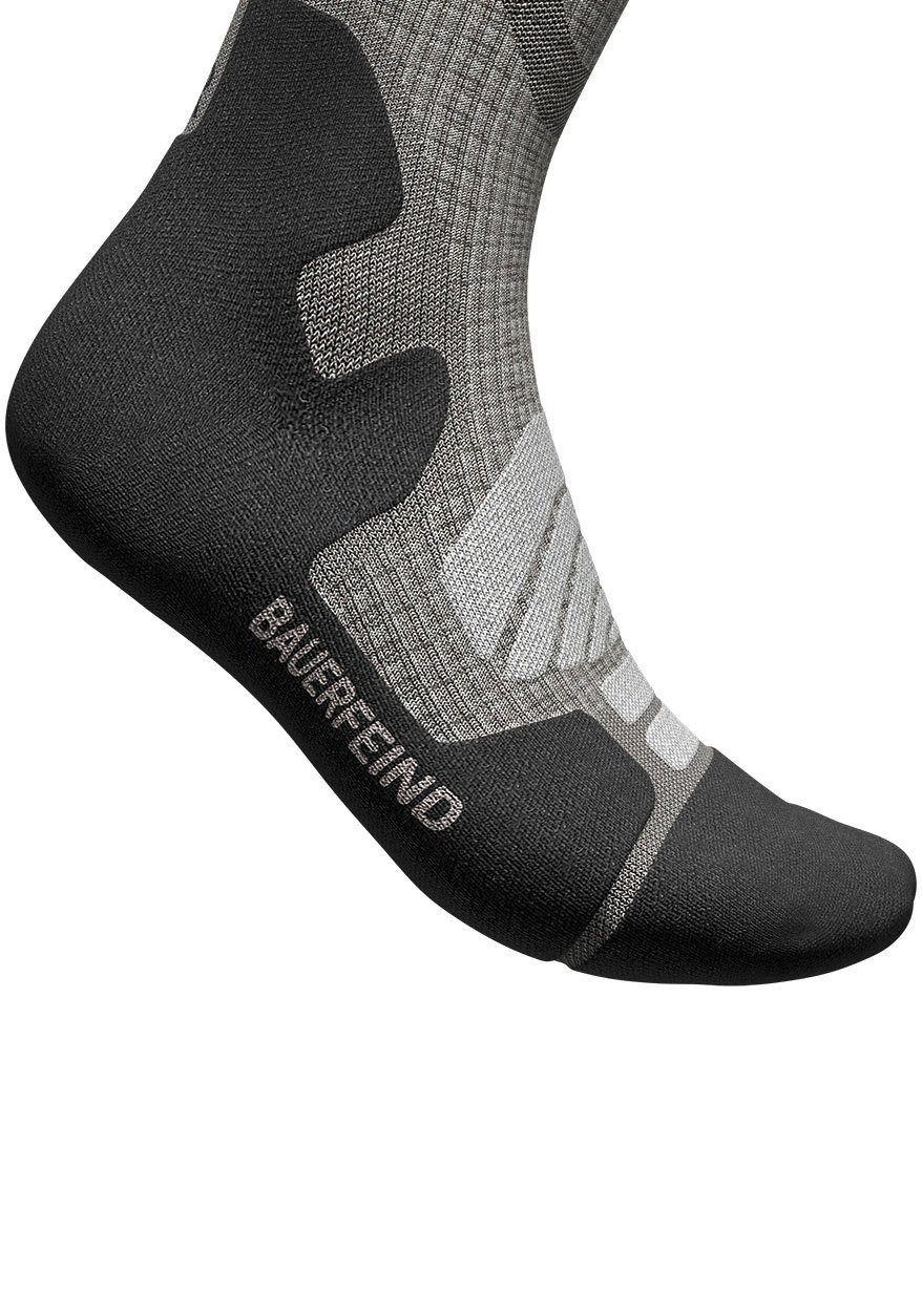 stone Merino Socks mit Bauerfeind Compression Sportsocken Kompression grey/L Outdoor