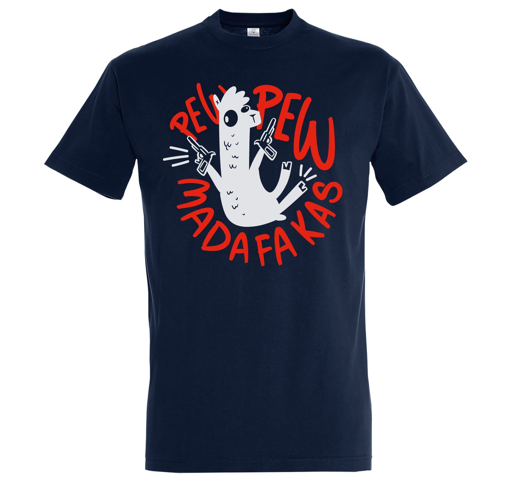 Youth Designz T-Shirt Pew Pew Madafakas Herren Shirt mit lustigem Frontprint Navyblau