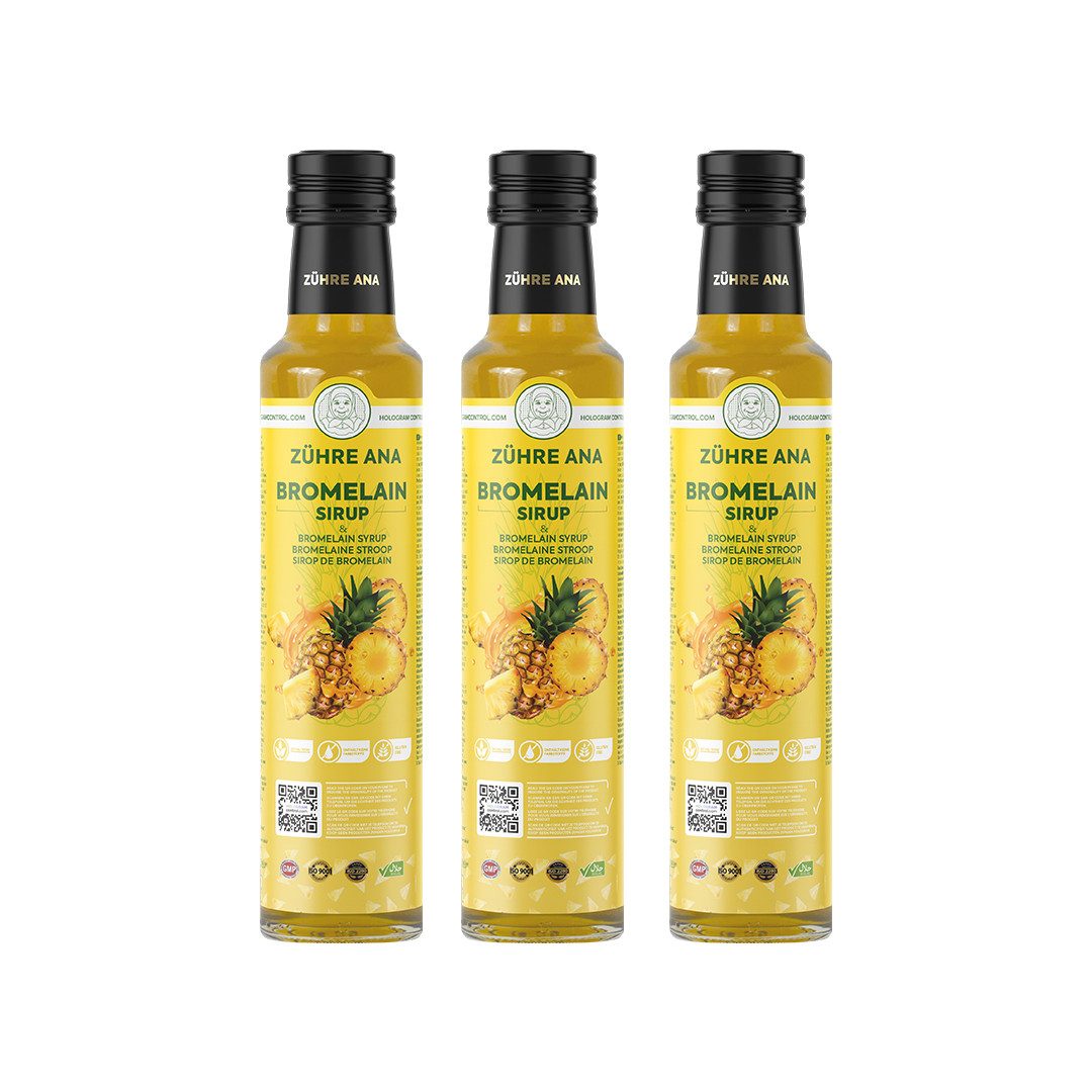Zühre Ana® Bromelain Sirup-Natürlich Ananas – Reichhaltige und Natürliche Formel sirup, 750 ml, Enthält L-Carnitin, Akaziengel und Bromelain, Vitamin C