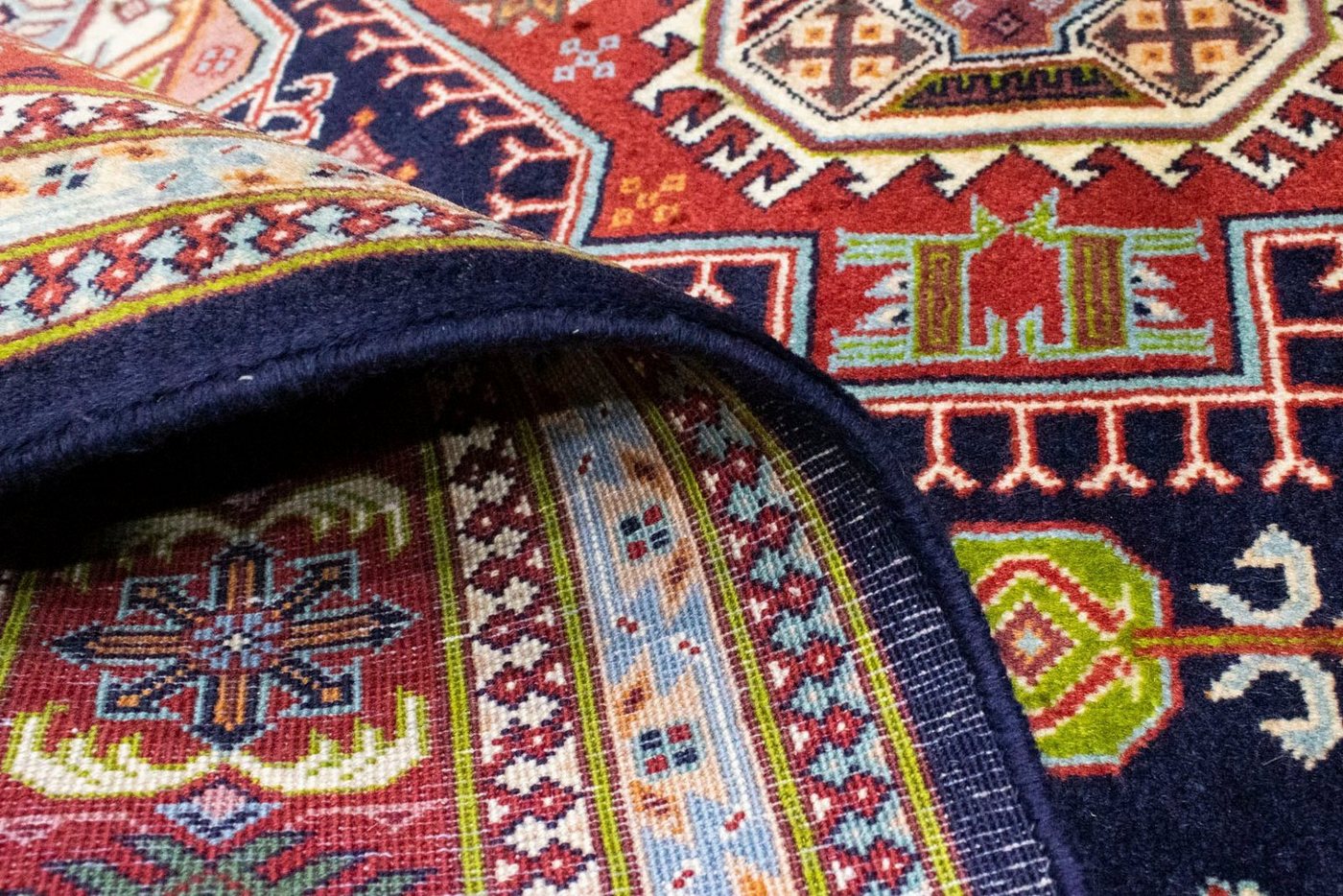 Wollteppich »Abadeh Teppich handgeknüpft dunkelblau«, morgenland, rechteckig, Höhe 7 mm, handgeknüpft-kaufen