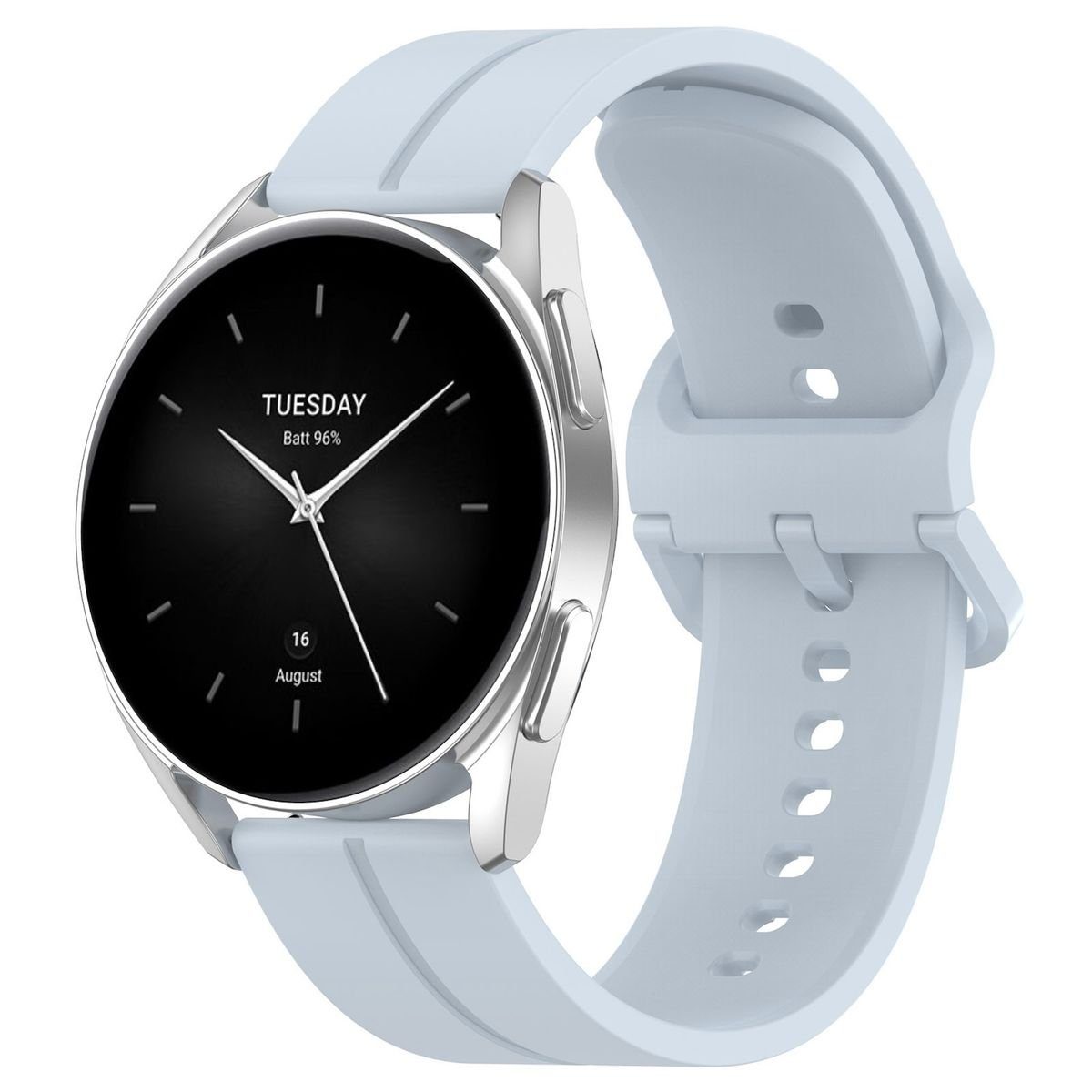 Wigento Smartwatch-Armband Für Xiaomi Watch Hellblau Pro 2 Silikon Armband Ersatz hochwertiges