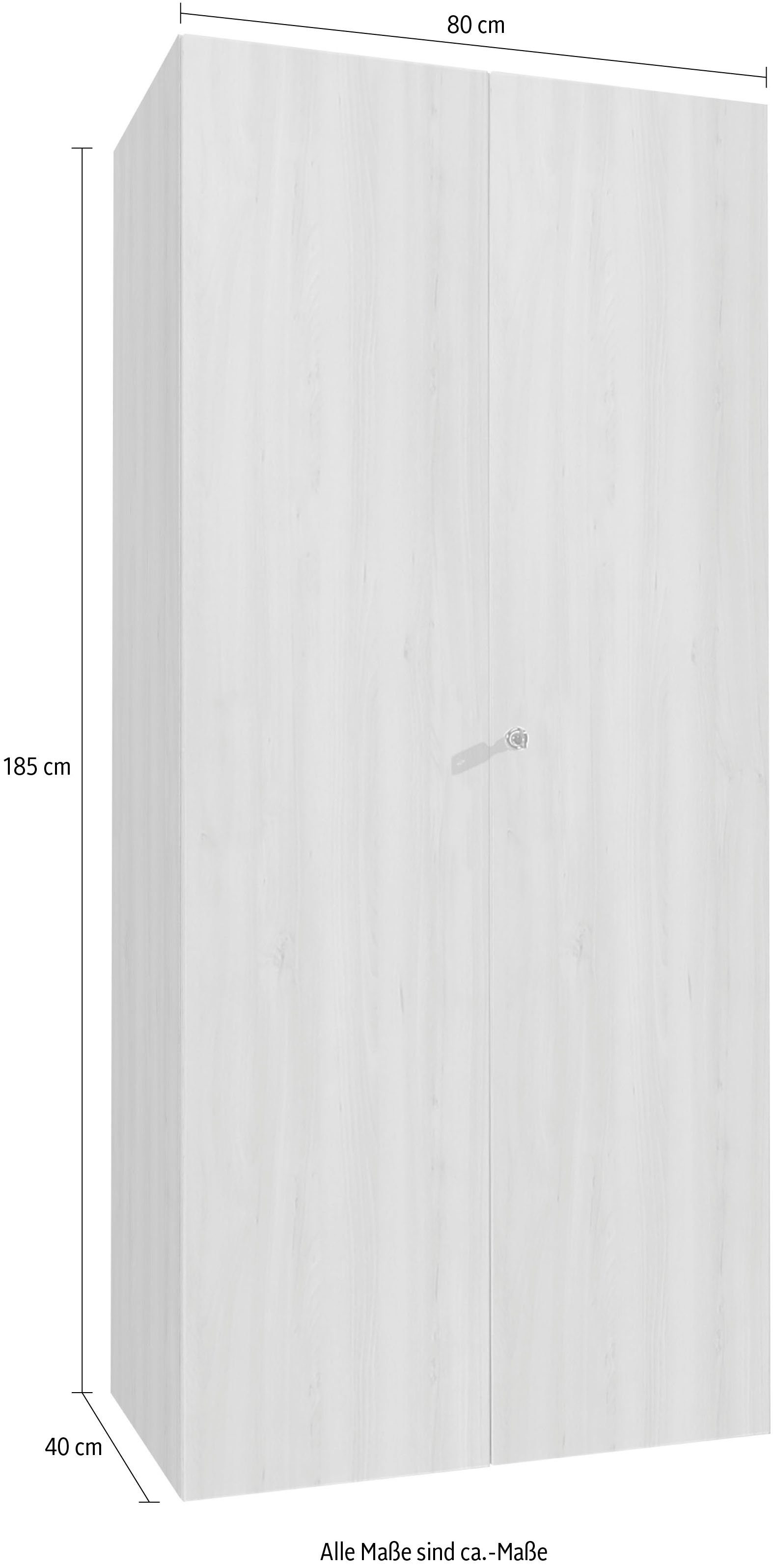 Weiß Weiß Multiraumkonzept Wimex 80 cm | Schranksystem Breite