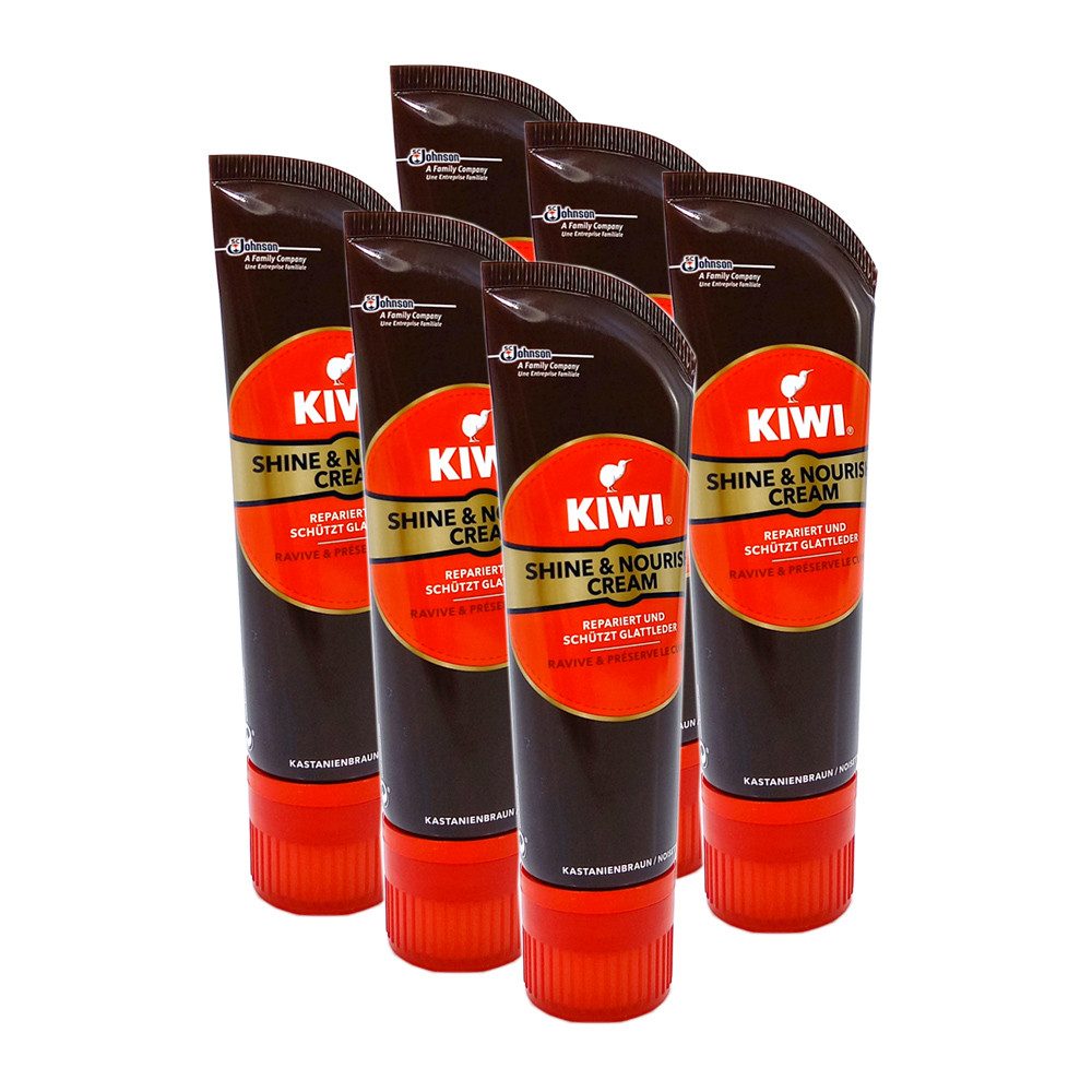 Kiwi Shine & Nourish Cream Lederpflege, 75 ml x 6 Schuhcreme