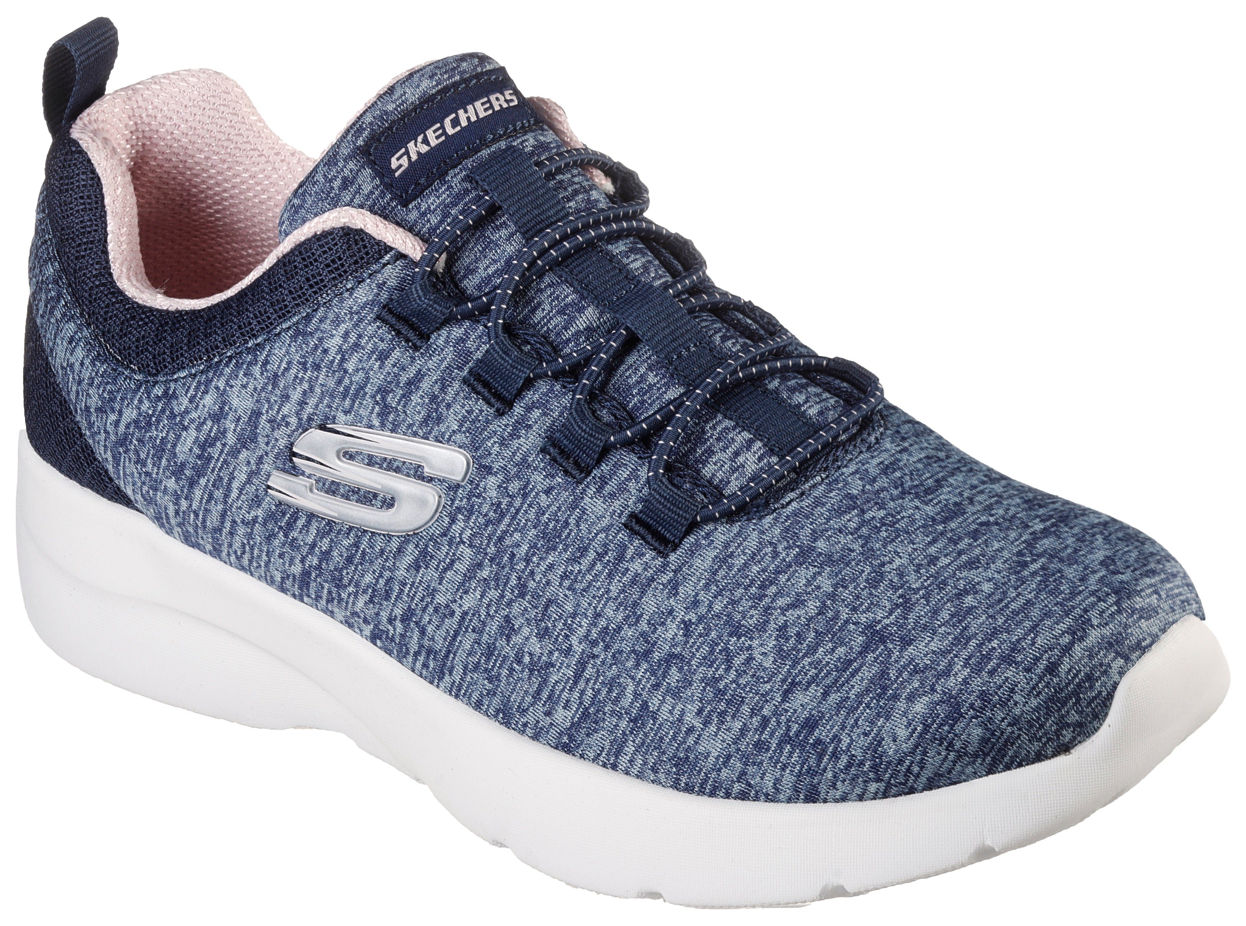 Skechers DYNAMIGHT 2.0-IN A FLASH Slip-On Sneaker für Maschinenwäsche geeignet navy-rosa