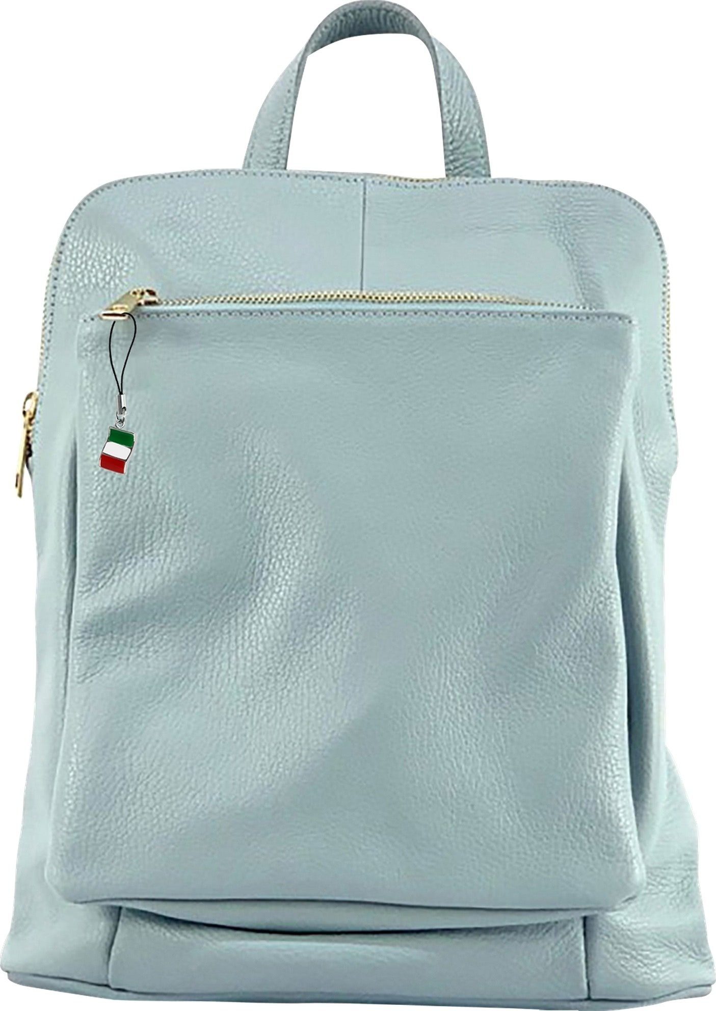 FLORENCE Cityrucksack Florence Rucksack Damen Echtleder (Cityrucksack), Damen Leder Cityrucksack, hellblau ca. 30cm