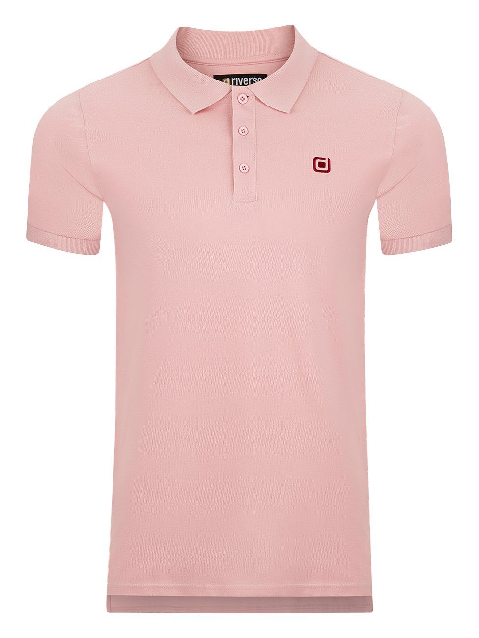 Rose Poloshirt riverso Herren Baumwolle Regular (1-tlg) 100% Hemd RIVJohn aus Basic Polohemd Middle (13300) Fit