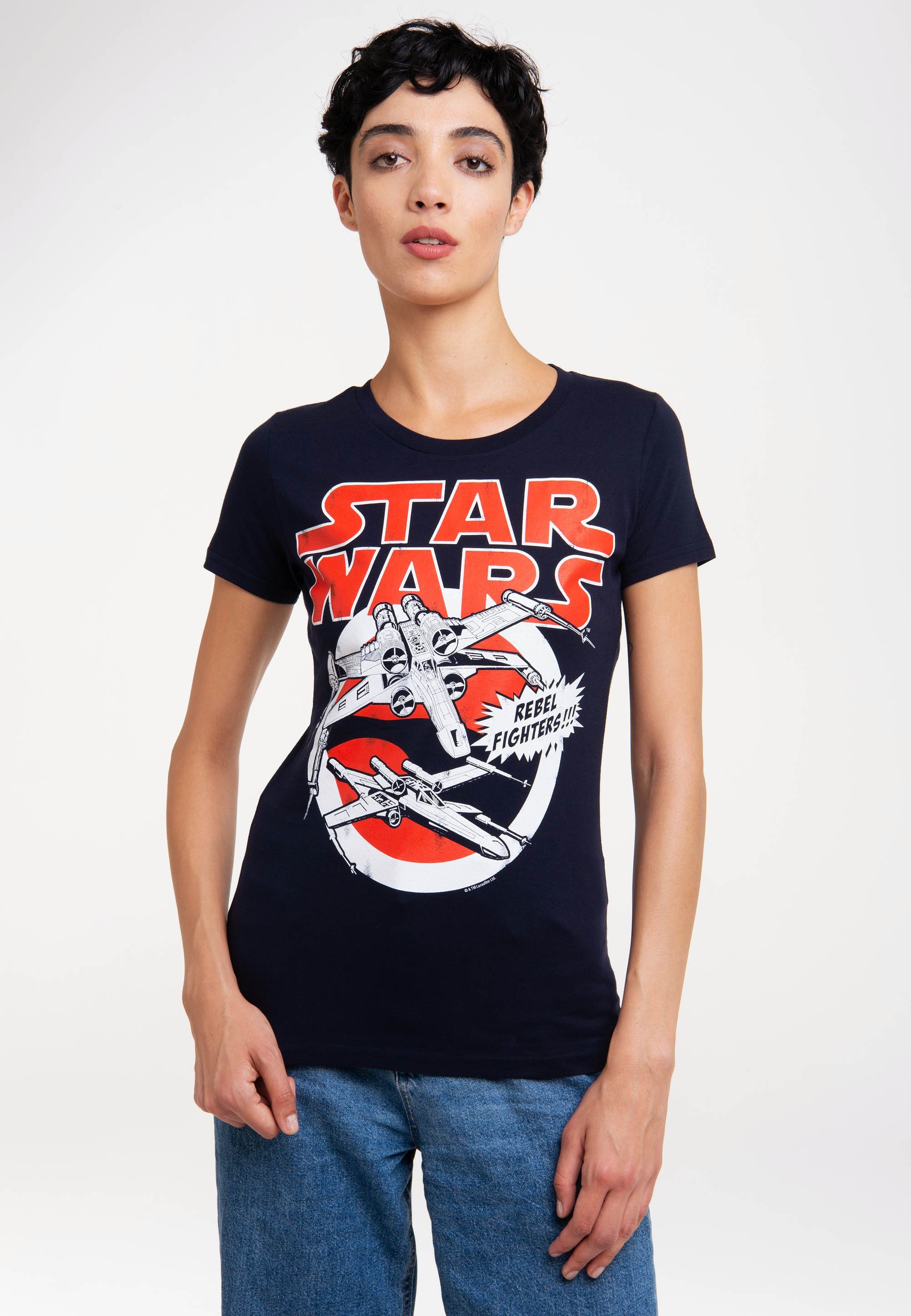 LOGOSHIRT T-Shirt X-Wings - Krieg der Sterne - Star Wars mit auffälligem  Retro-Frontprint, Mit hochwertigem, langlebigem Siebdruck - Printed in  Germany | T-Shirts