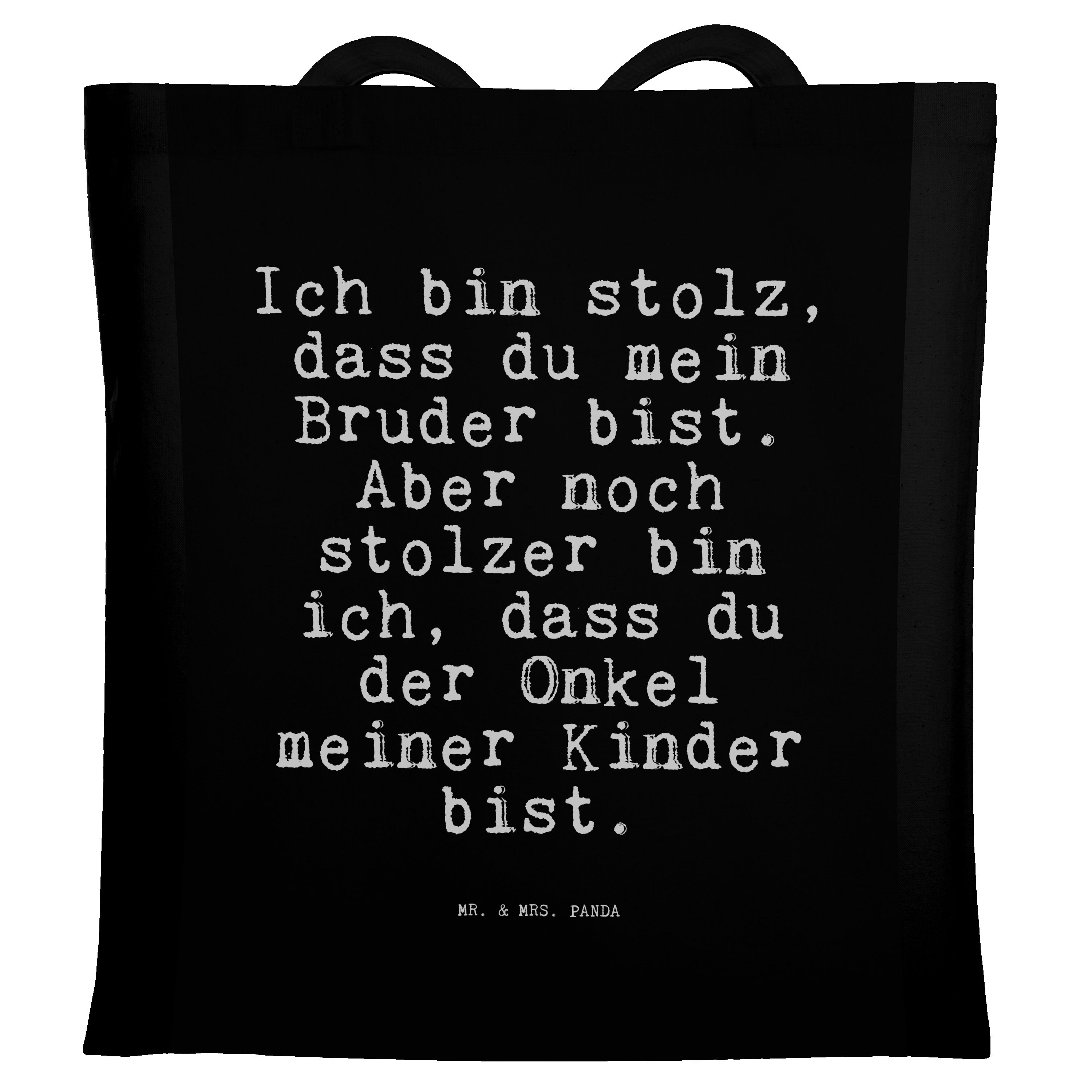 Mr. & dass... Onkel Ich Geschenk, Mrs. (1-tlg) Schwarz stolz, Panda - Tragetasche Spruch, - Sp Spruch, bin