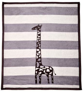 Babydecke Graue Giraffe, Arus, 75 x 100 cm