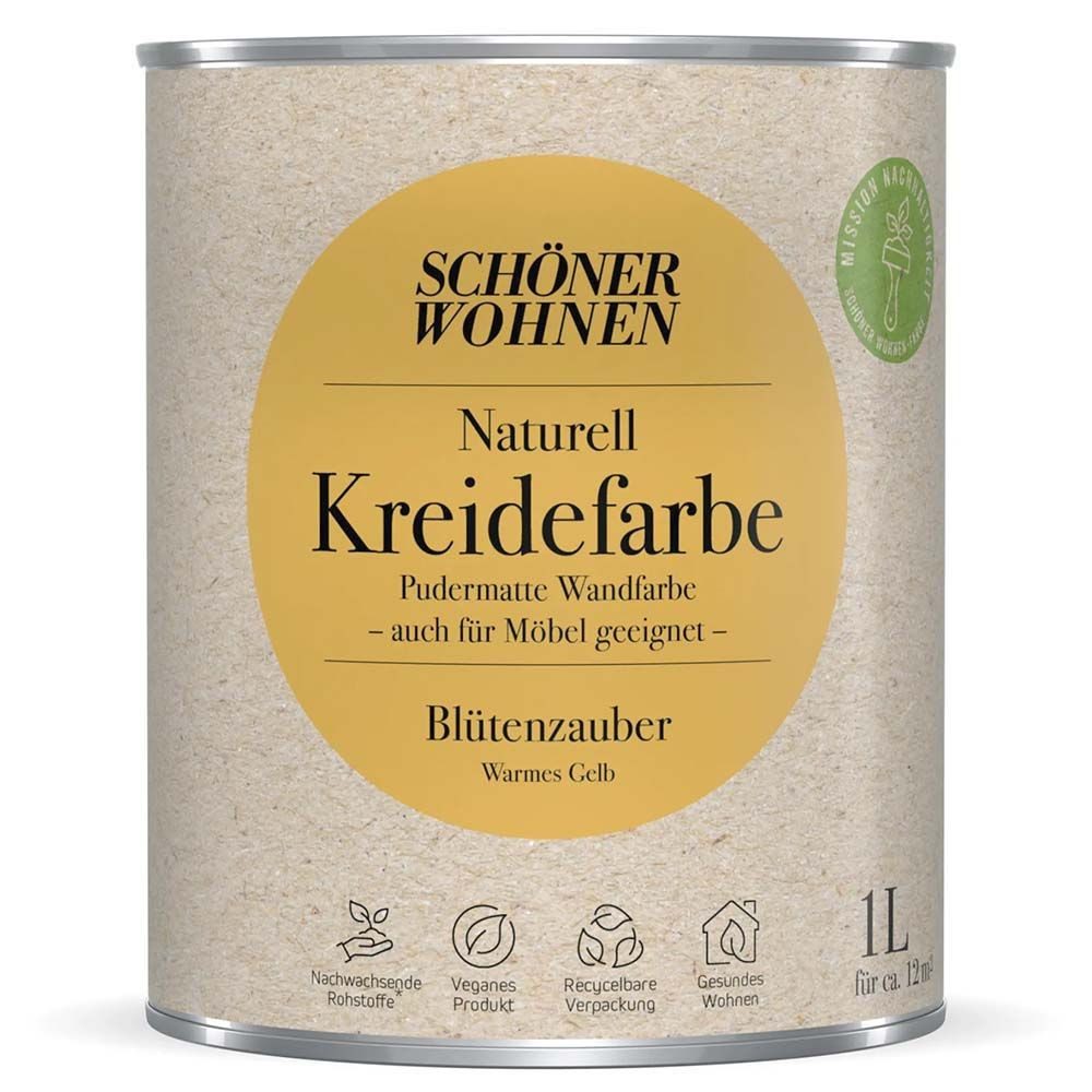 SCHÖNER WOHNEN FARBE Wandfarbe Schöner Wohnen Naturell Kreidefarbe 1,0 Ltr. Blütenzauber