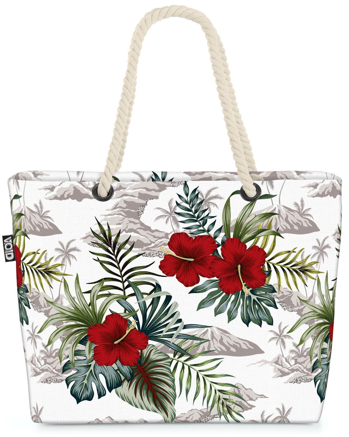 Blumen-Muster Inseln VOID Bag Tropen Beach Hibiskus Strandtasche Hawaii Tropische geblümt (1-tlg),