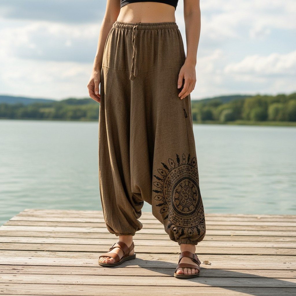 Guru-Shop Relaxhose Haremshose Pluderhose, Pumphose mit Mandala,.. Ethno St günstig online kaufen