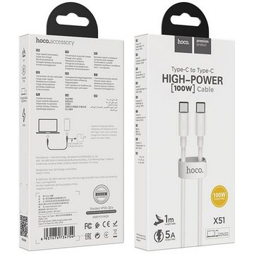 HOCO X51 USB Daten & Ladekabel bis zu 5A Ladestrom Smartphone-Kabel, USB-C, USB-C (100 cm), Hochwertiges Aufladekabel für Samsung, Huawei, Xiaomi uvm.