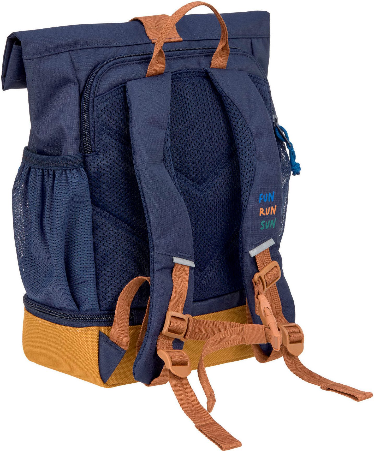 LÄSSIG Kinderrucksack Little Gang, Mini Rolltop Backpack, navy, aus recycelten PET-Flaschen