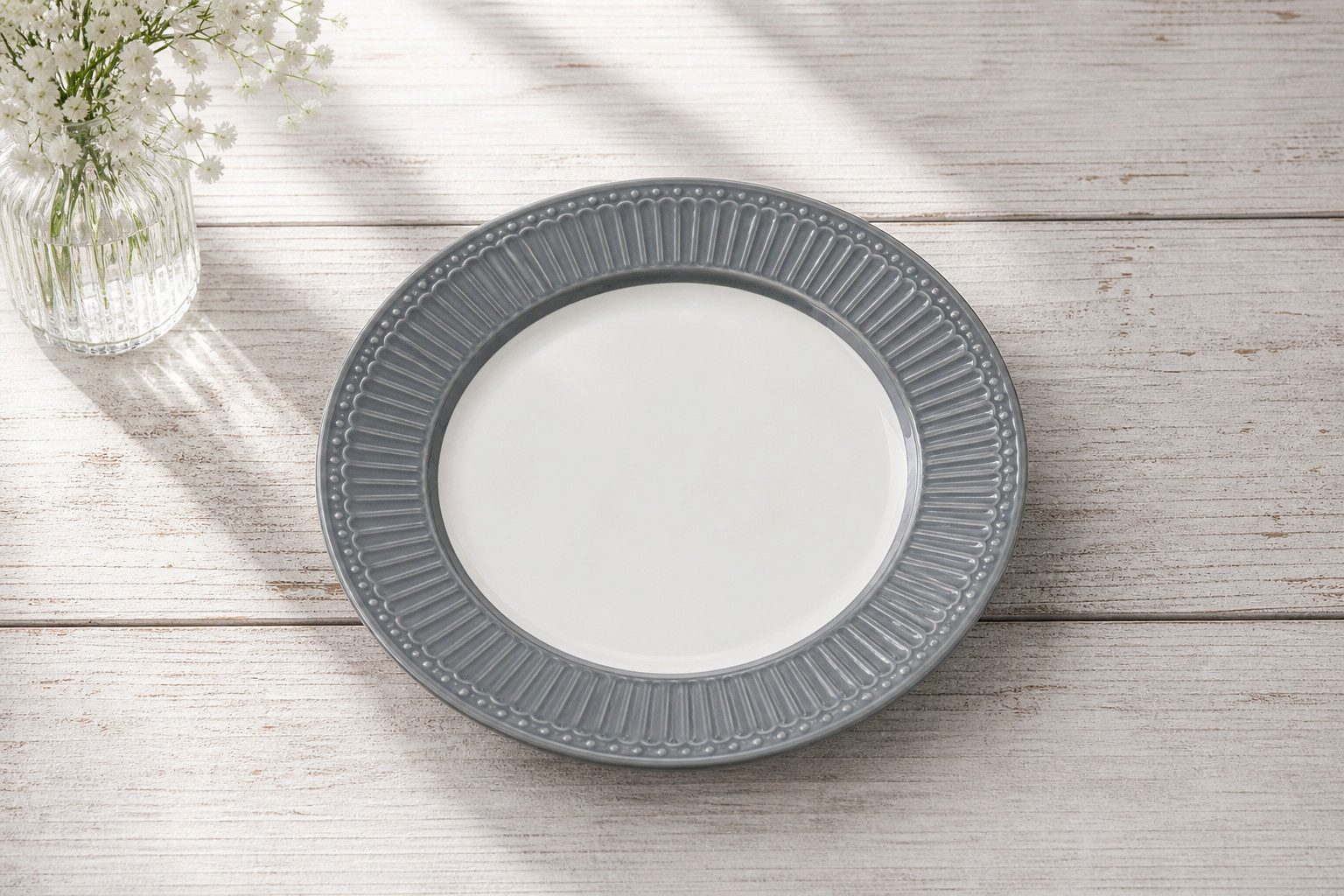 Greengate Frühstücksteller GreenGate Speiseteller Alice Steingrau (26,5 cm)
