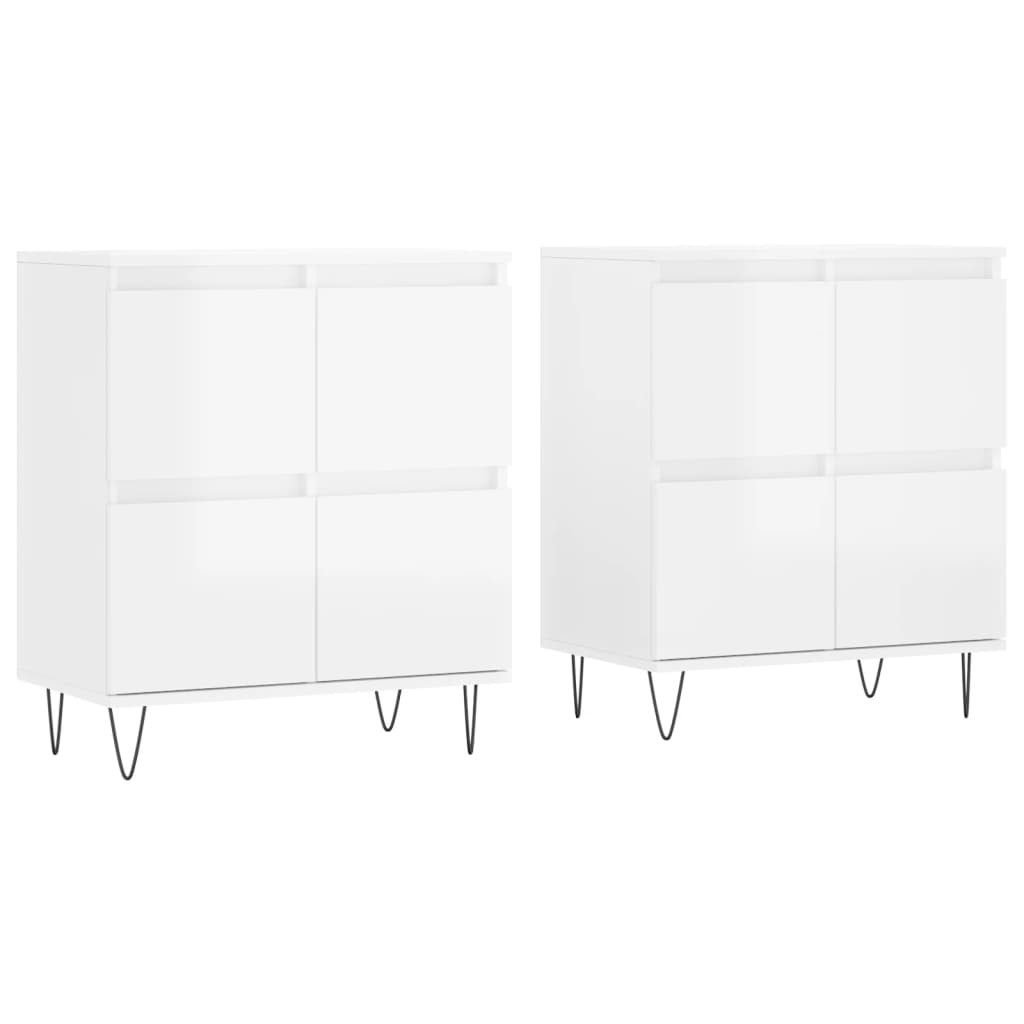 vidaXL Kleiderschrank Sideboards 2 Stk Hochglanz-Weiß Holzwerkstoff günstig online kaufen