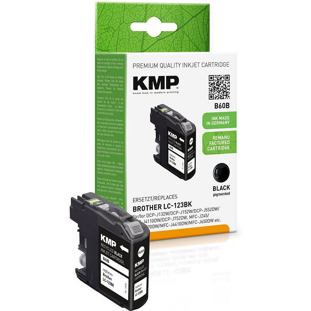 KMP 1 Tinte B60B ERSETZT LC-123 - black Tintenpatrone (1 Farbe, 1-tlg)