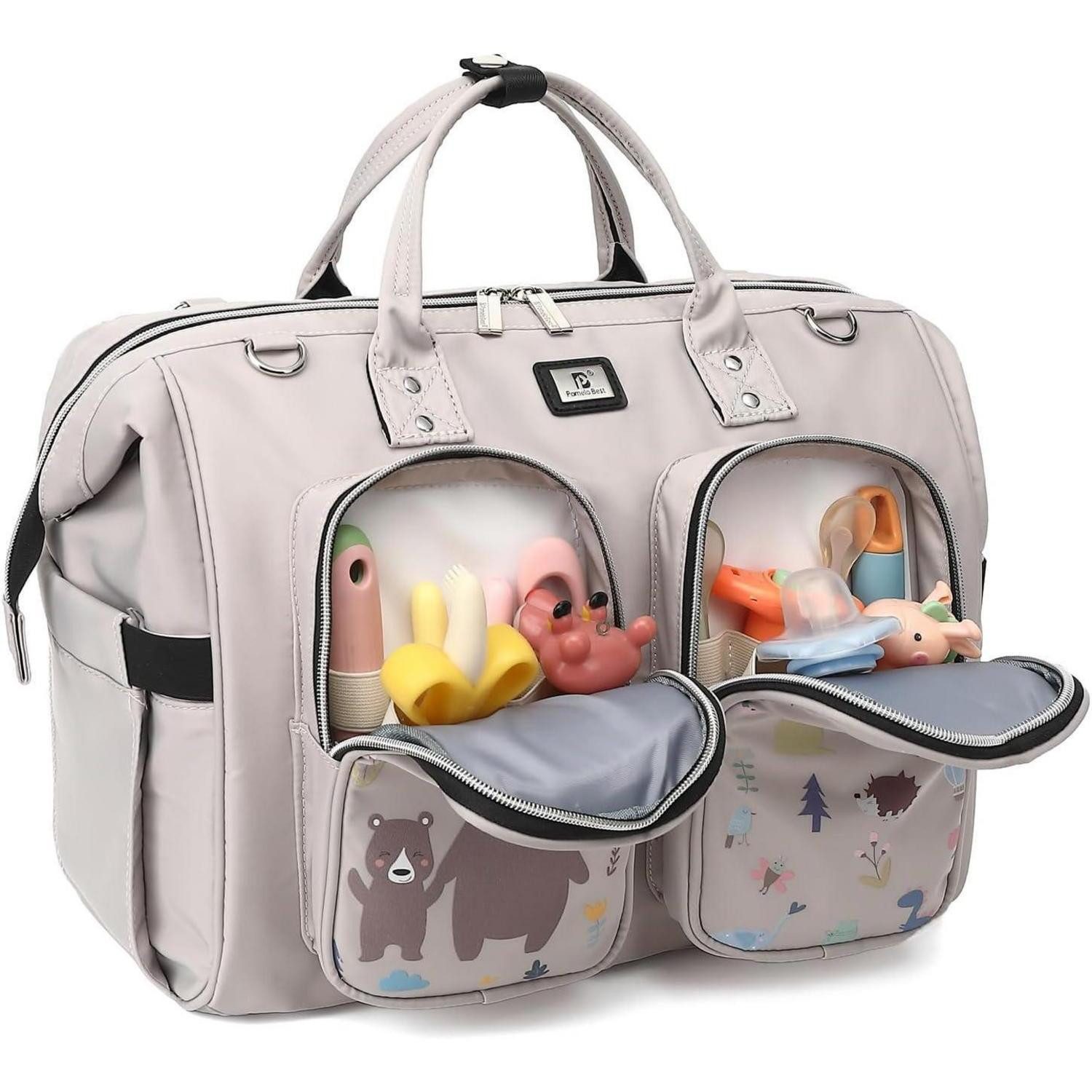 Wickeltasche Wickeltasche mit wasserdichter Wickelunterlage und Kinderwagenhaken