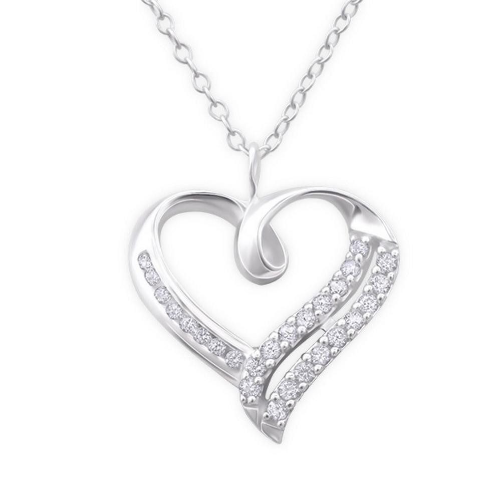 Ketten-Set Kette Liebe mit 26 Kristallen aus 925 Silber Damen